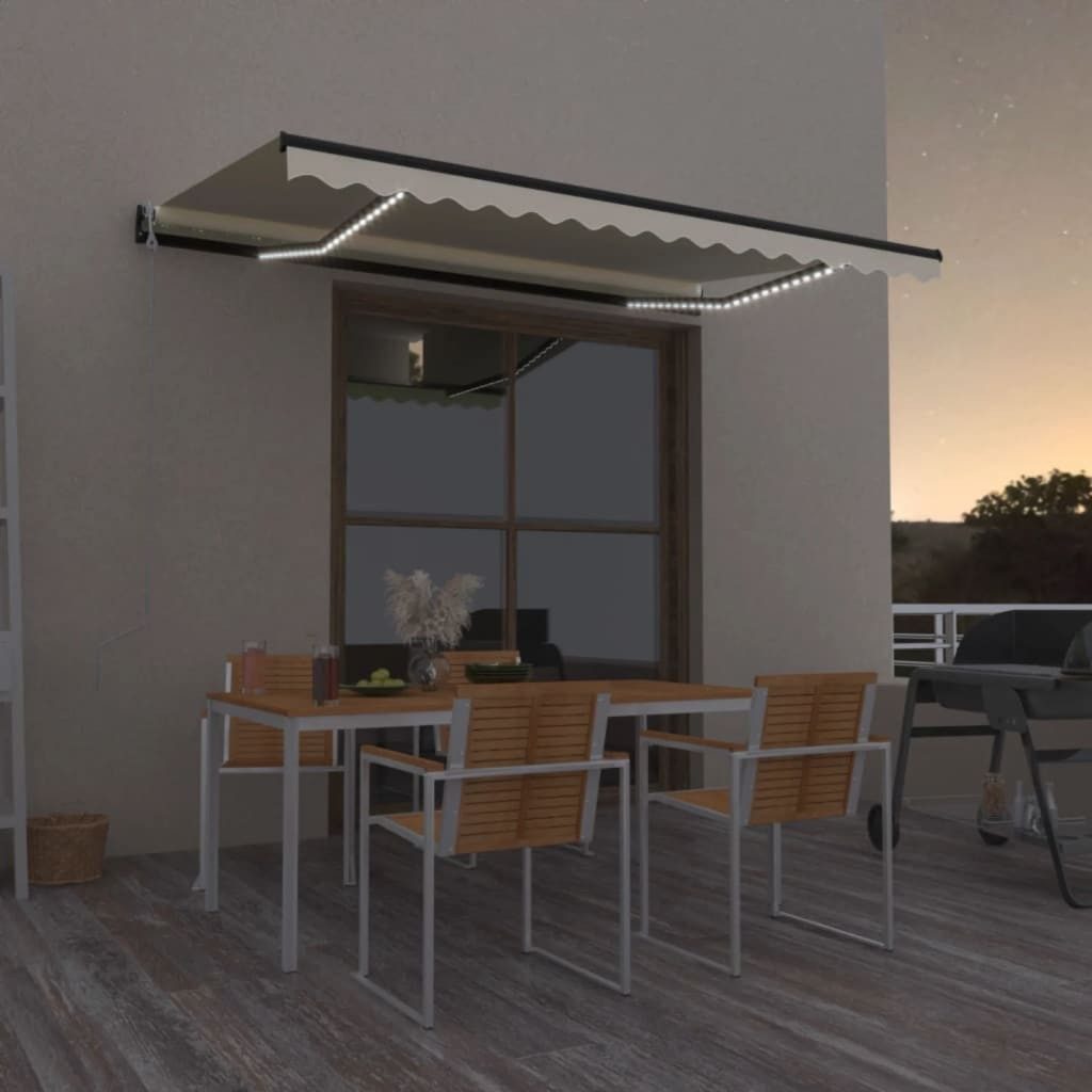 Thumbnail - vidaXL Markise Automatische Markise mit LED & Windsensor 450x300 cm Creme