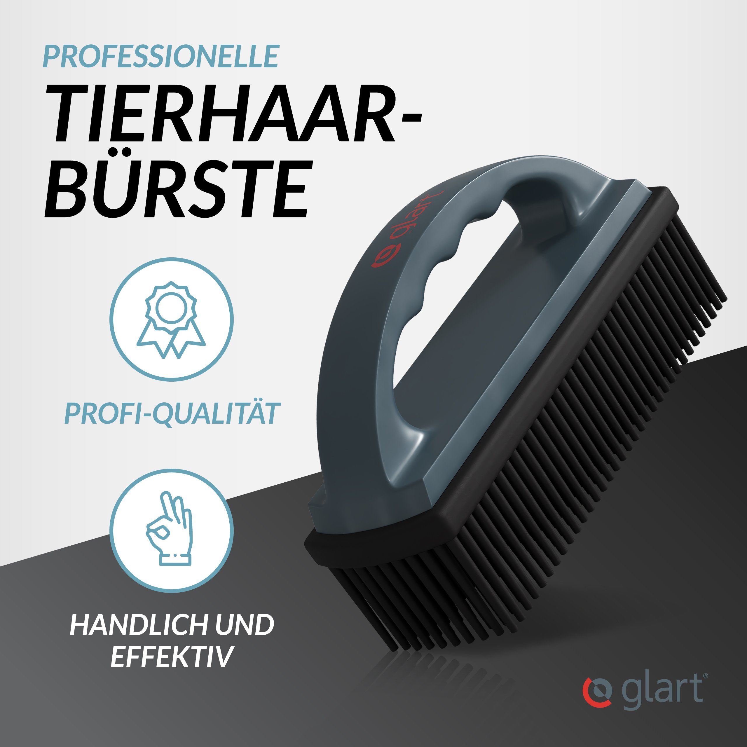 Glart Tierhaarentferner 45THB Premium Tierhaarbürste entfernt Tierhaare von Polstern Teppichen