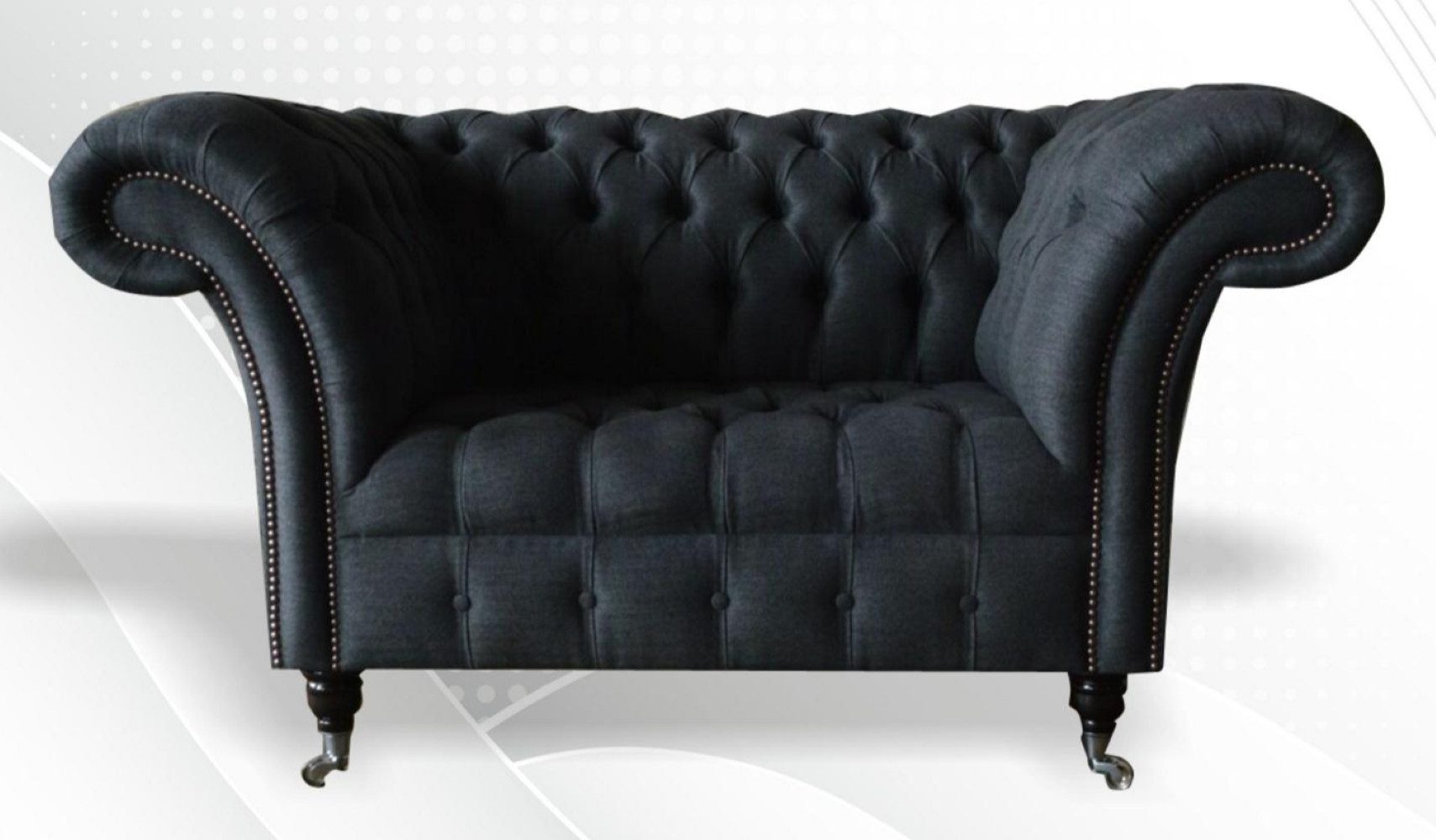 Xlmoebel Chesterfield-Sessel Einzelner Fernsehsessel mit Stoffpolsterung und Ohren. (Sessel), Hergestellt in Europa