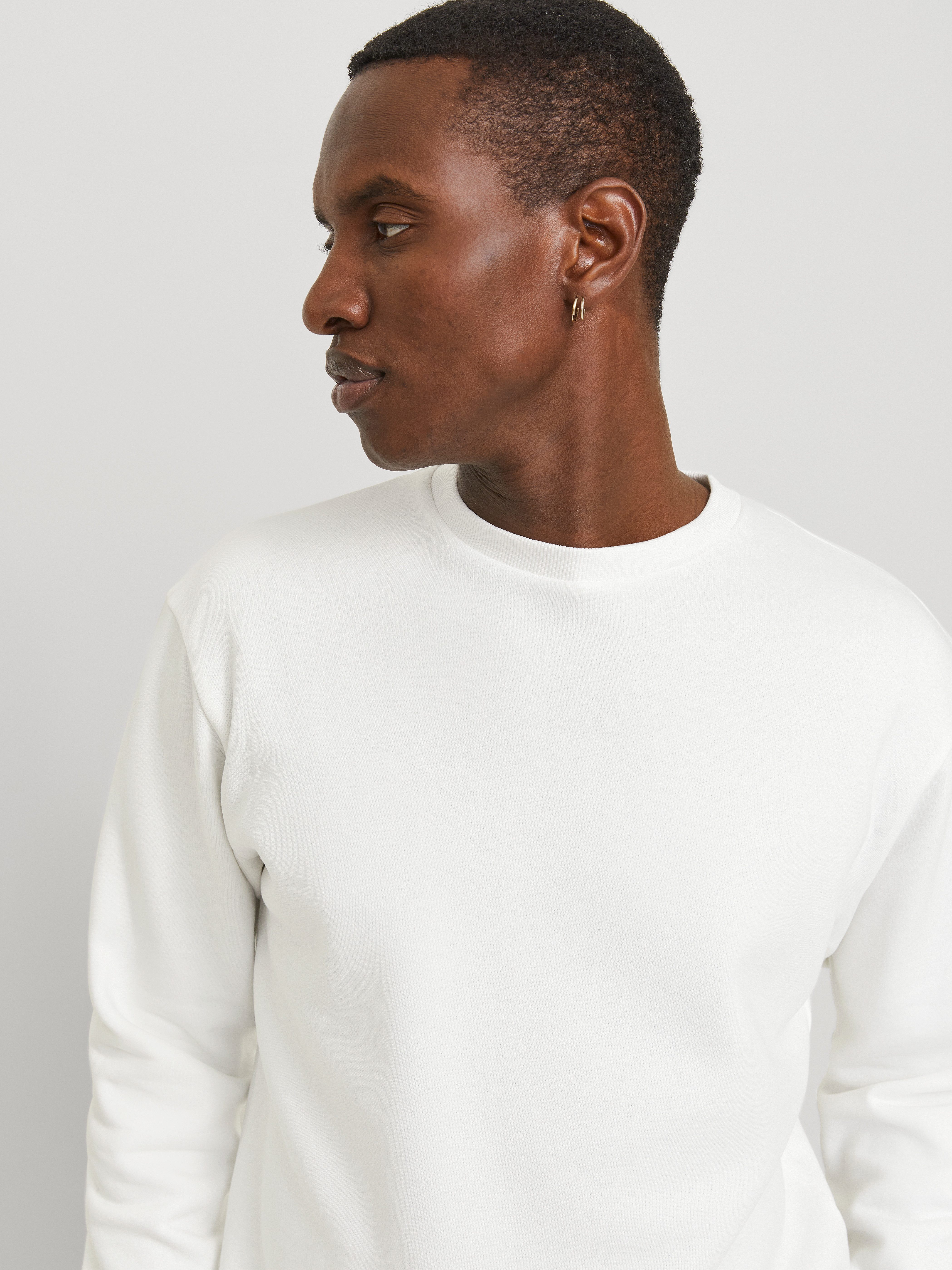 Jack & Jones Sweatshirt JJEBRADLEY mit Rippbündchen für Alltag und Freizeit Materialmix, relaxed fit