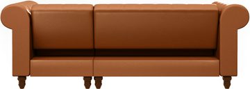 Dorel Home Ecksofa Felix, L-Form, 241 cm (Liegefl.108x195 cm), Recamiere tauschbar, verstellb. Rückenlehne, Bett-Funktion, Velours, Kunstleder, Vintage