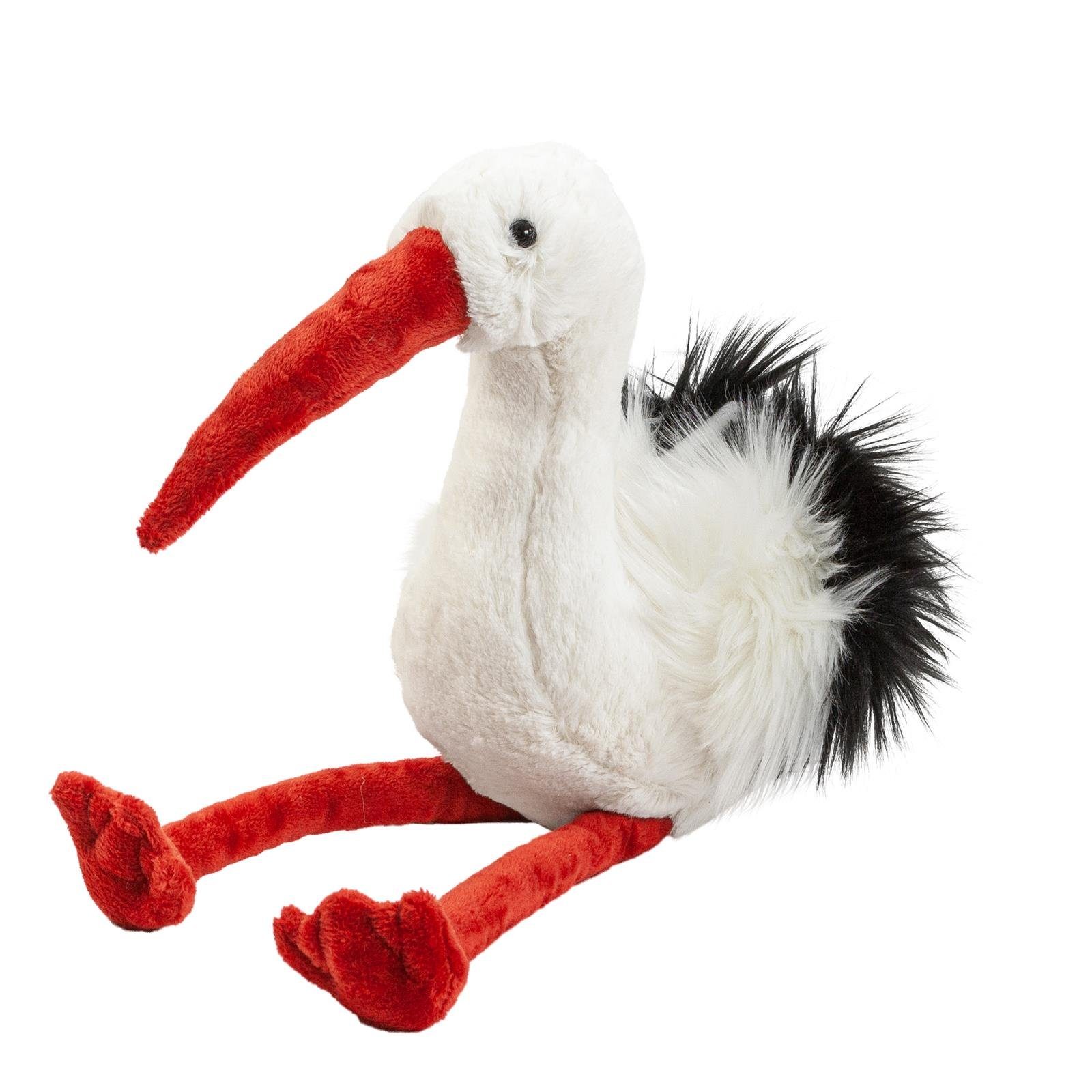Teddys Rothenburg Kuscheltier Storch 39 cm weiß/schwarz/rot Stoffstorch Plüschtier (Stofftier, Plüschstorch)