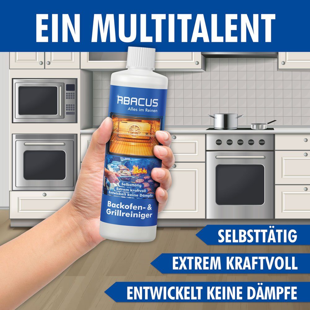 ABACUS Backofenreiniger, Grillreiniger, Ofenreiniger, Herdreiniger Backofenreiniger (Geeignet für Ofen, Grill, Töpfe etc., [6-St. Beseitigt problemlos eingebrannte Fette Beseitigt problemlos eingebrannte Fette)