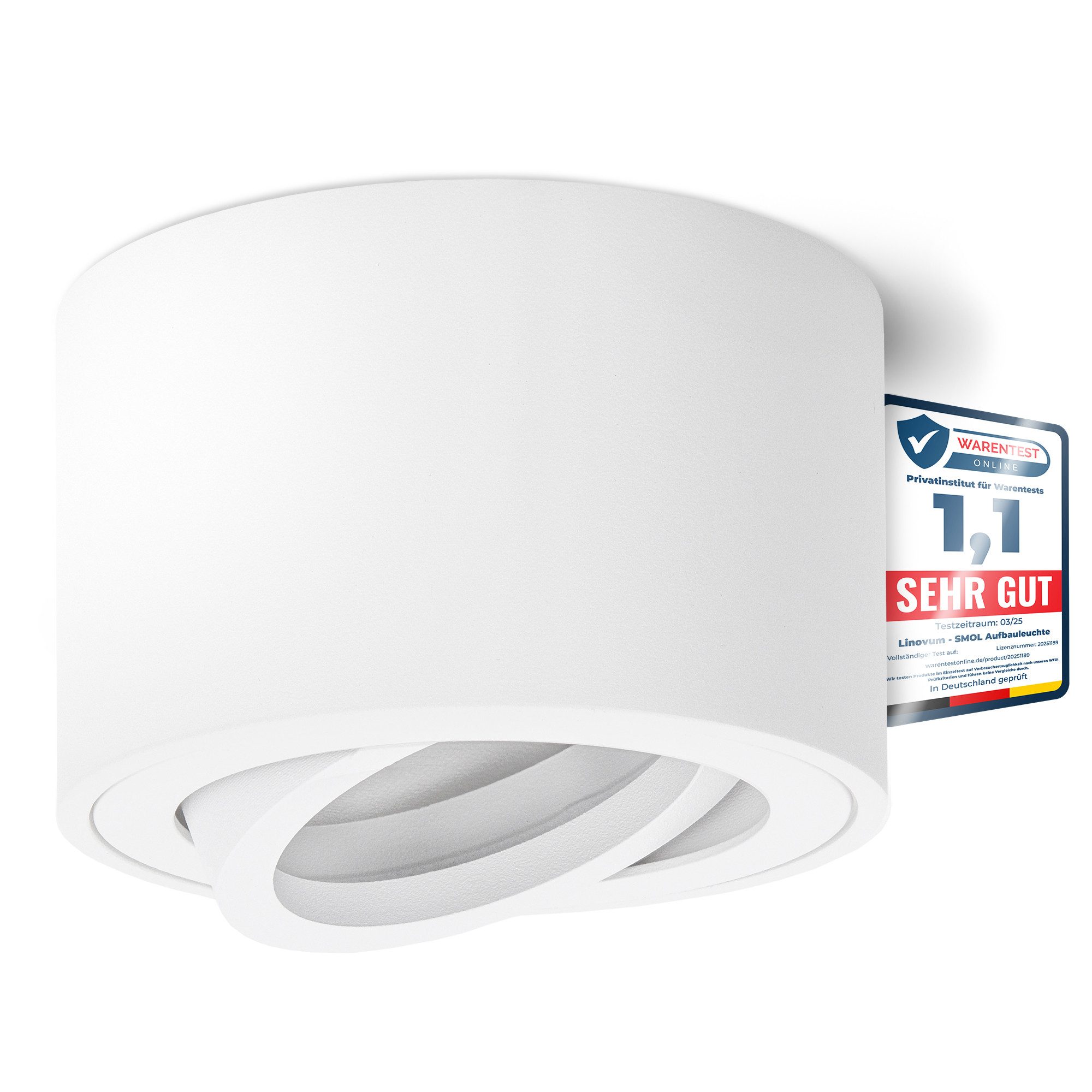 linovum LED Aufbaustrahler SMOL Aufbauleuchte Deckenlampe weiß schwenkbar Spot Deckenstrahler