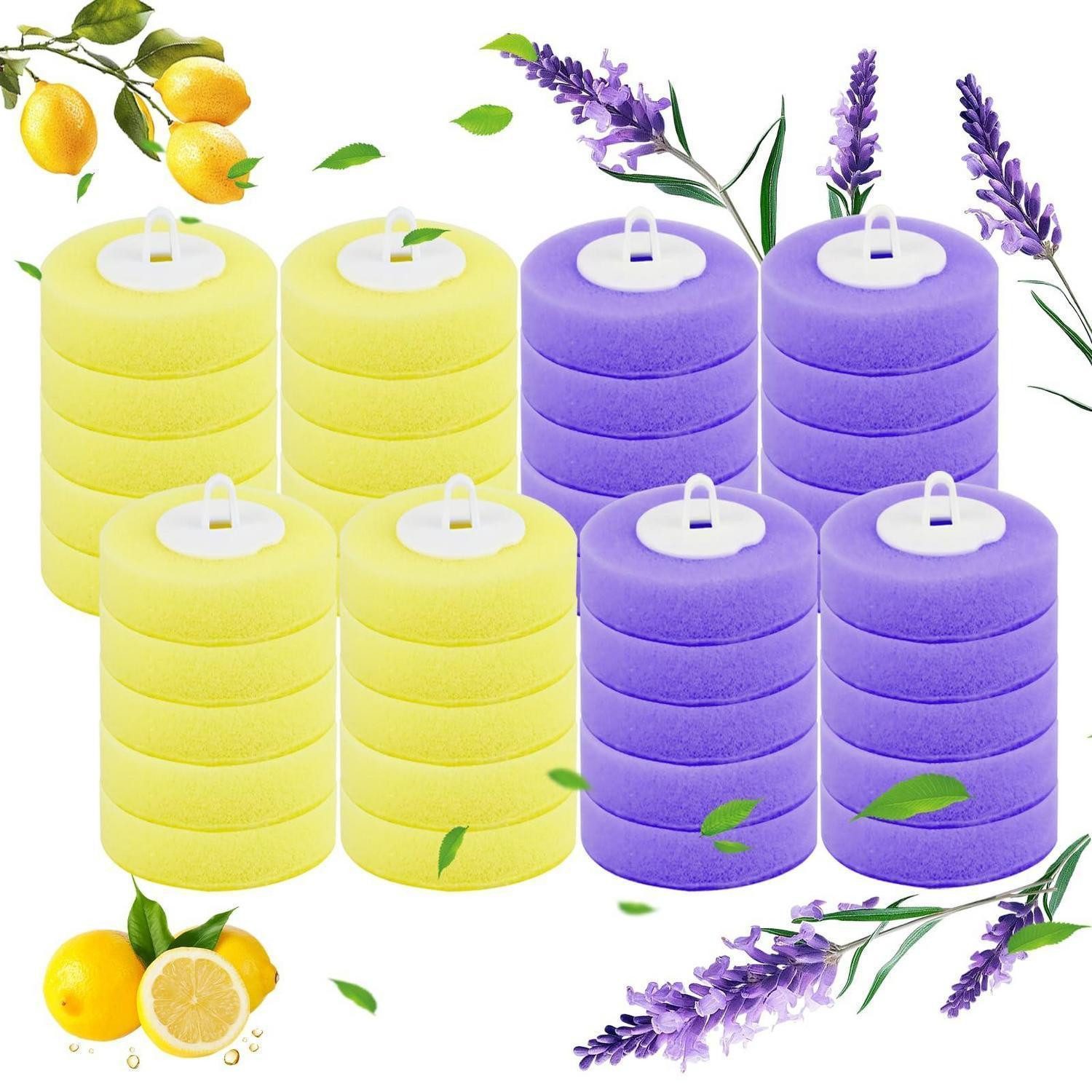 LuxusKollektion WC-Reinigungsbürste Einweg Toilettenbürste 40er Set Zitrone/Lavendel