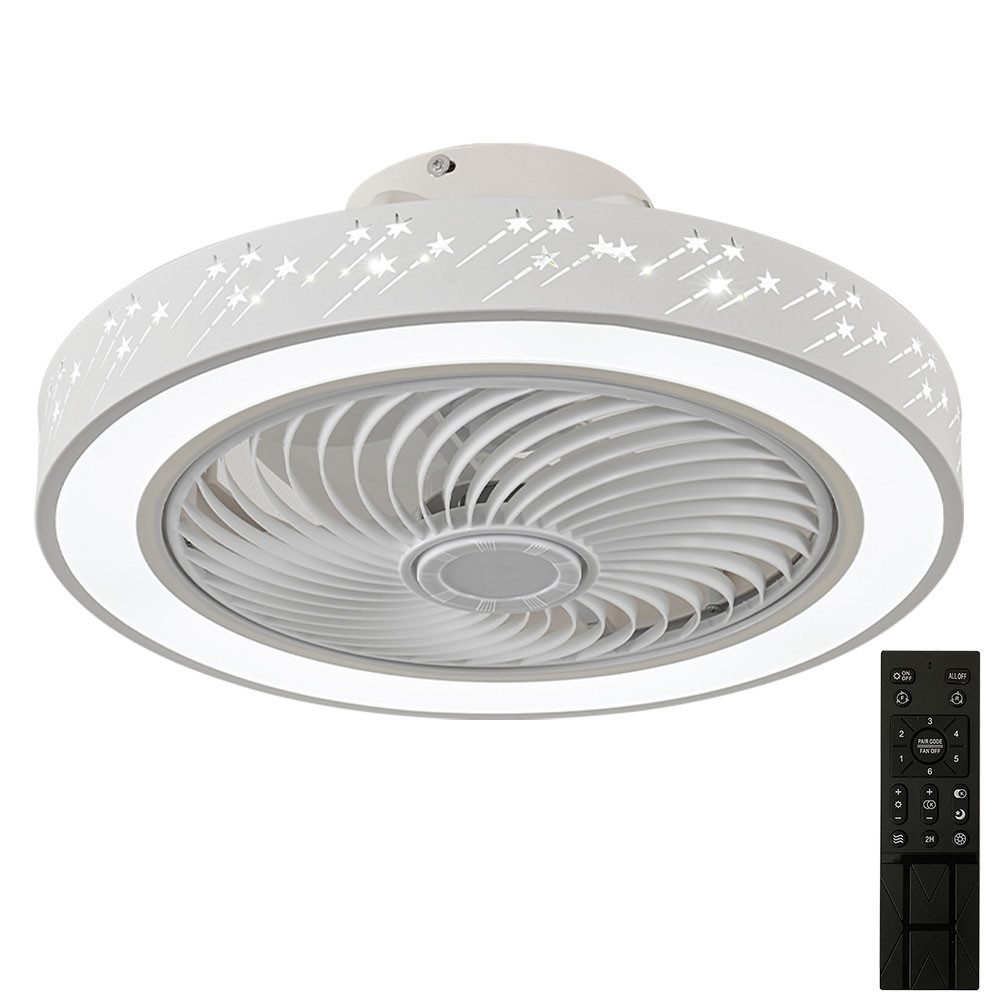 Sunicol Deckenventilator mit beleuchtung, 6 Windgeschwindigkeiten, Dimmbar, 3 Farbtemperatur, 72W, Leise Ventilator Deckenlampe mit Fernbedienung, Timer