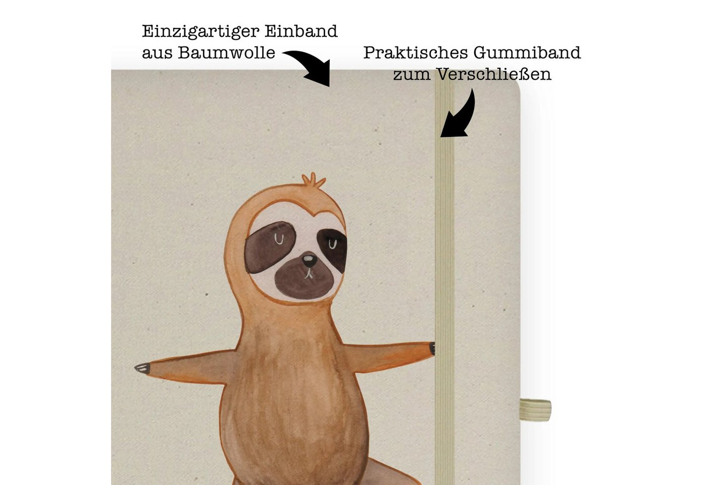 Thumbnail - Mr. & Mrs. Panda Notizbuch Faultier Yoga - Transparent - Geschenk, DIN A4 Uni Notizbuch, Notizbu Mr. & Mrs. Panda, Premi...