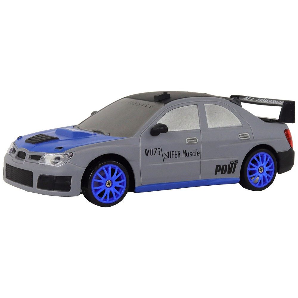 LEAN TOYS RC-Auto Driftfahrzeug Rennwagen Modellauto (Spar-Set, 1-tlg., 18 x 8,5 x 6 cm wendig), 2 Radsätze, Driftmodus, 2,4 GHz, 15 km/h, 6 Pylonen