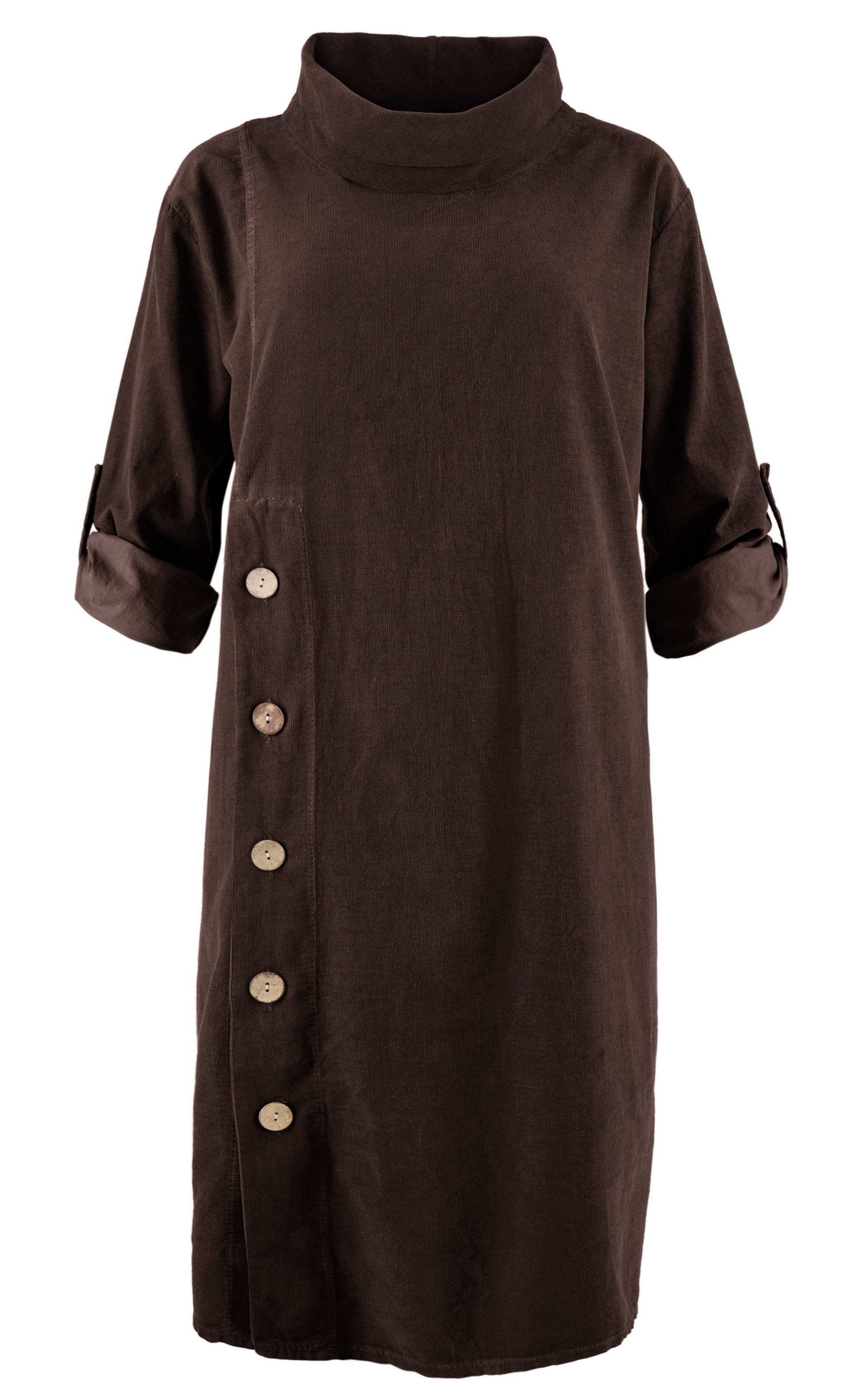 dy_mode Cordkleid Cordkleid Damen Oversize Kleid Feincordkleid Lässiges Tunika Kleid in Unifarbe, Oversize Optik