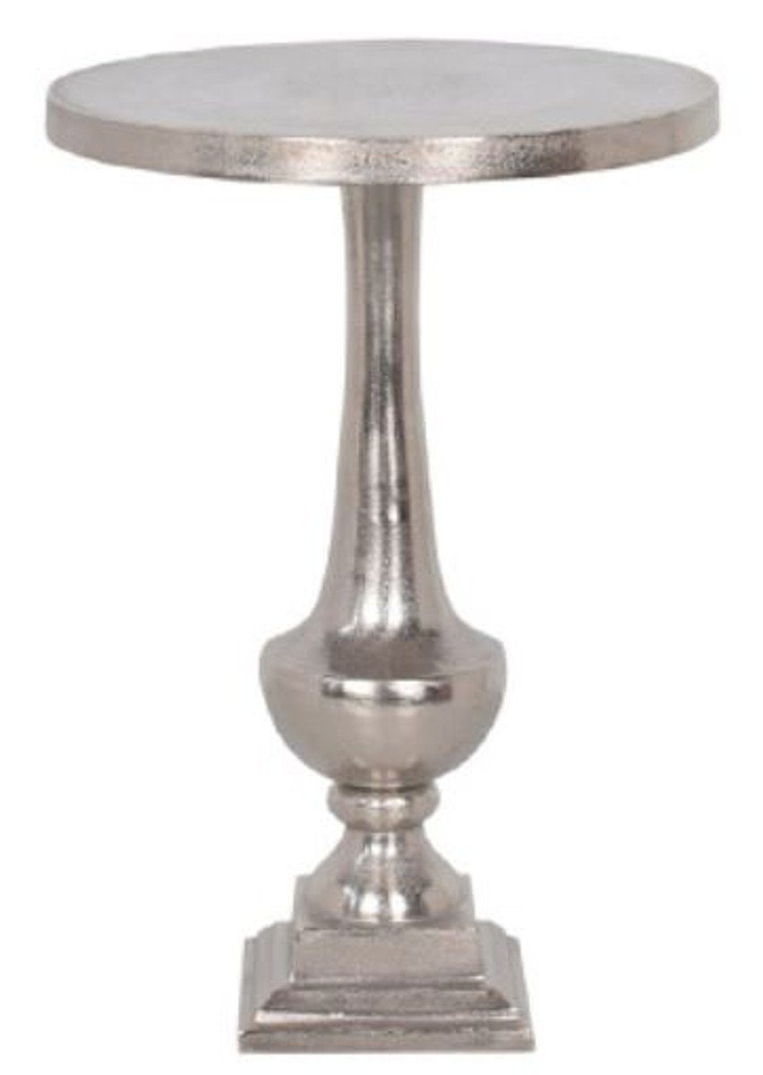 Casa Padrino Beistelltisch Barockstil Beistelltisch Silber Ø 39 x H. 55 cm - Runder Aluminium Tisch