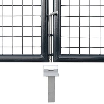 vidaXL Gartentor Mesh-Gartentor Verzinkter Stahl 289 x 175 cm Grau