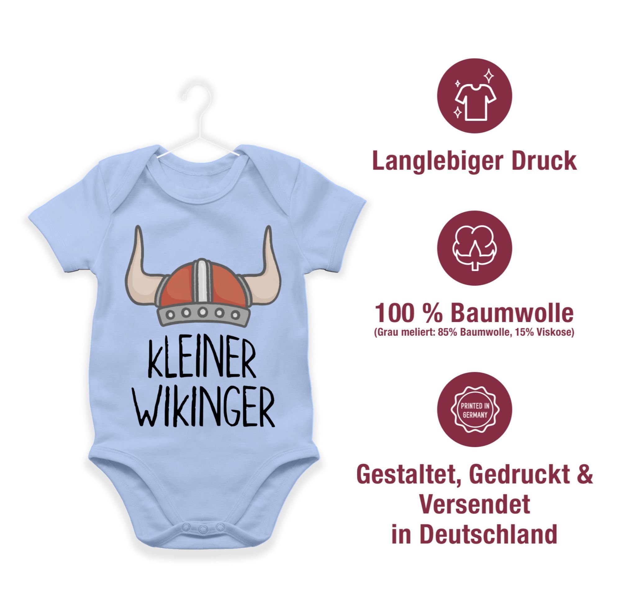 3 Wikinger kleiner Babyblau & Baby Walhalla Shirtbody Shirtracer Wikinger