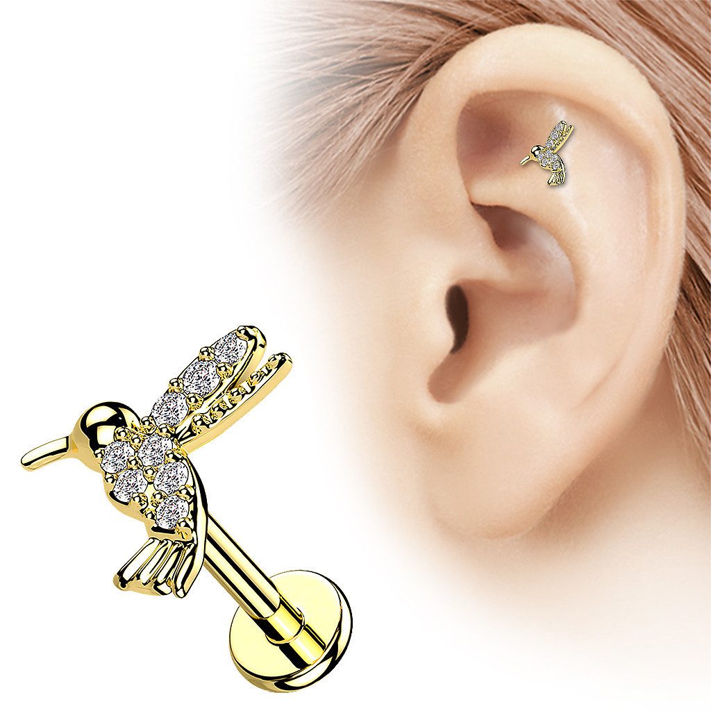 Taffstyle Piercing-Set Labret Tragus Monroe Piercing flach Zirkonia Koilbri günstig online kaufen
