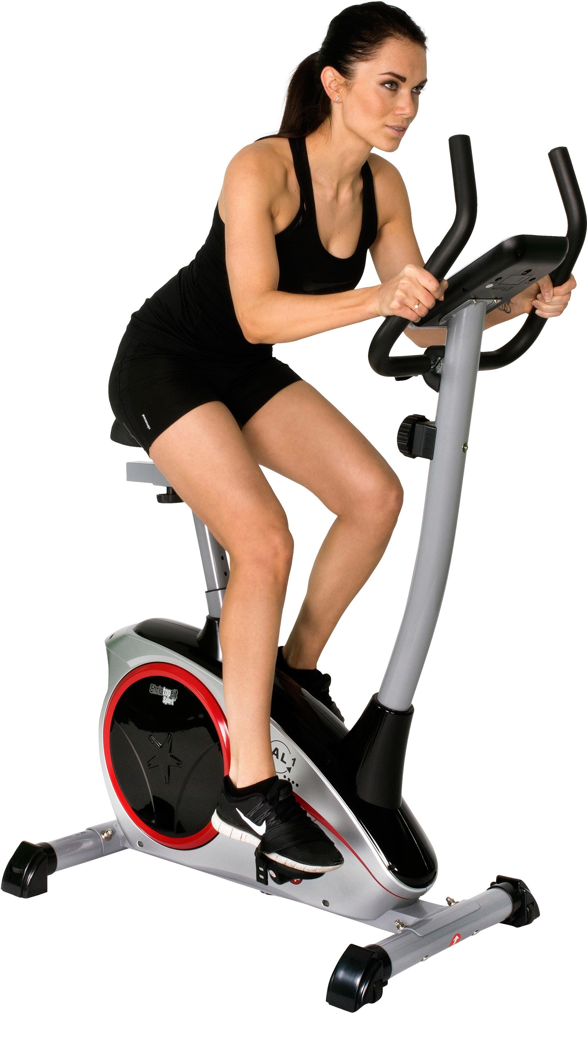 Christopeit Sport® Heimtrainer AL 1 (mit Tablet-Halterung), 150 kg max. Benutzergewicht, Fahrrad, 8 Widerstandsstufen – Bild 4 von 5