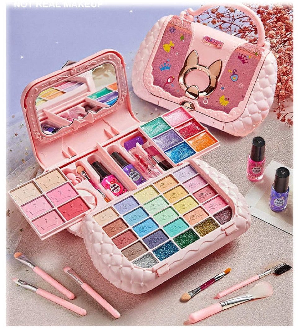 COIL Kreativset Kosmetik-Set, Kinder-Make-up-Set, Make-up-Spielzeug, Lack, Schatten, Lippenstift, Ein taschenförmiges Etui mit Spiegel