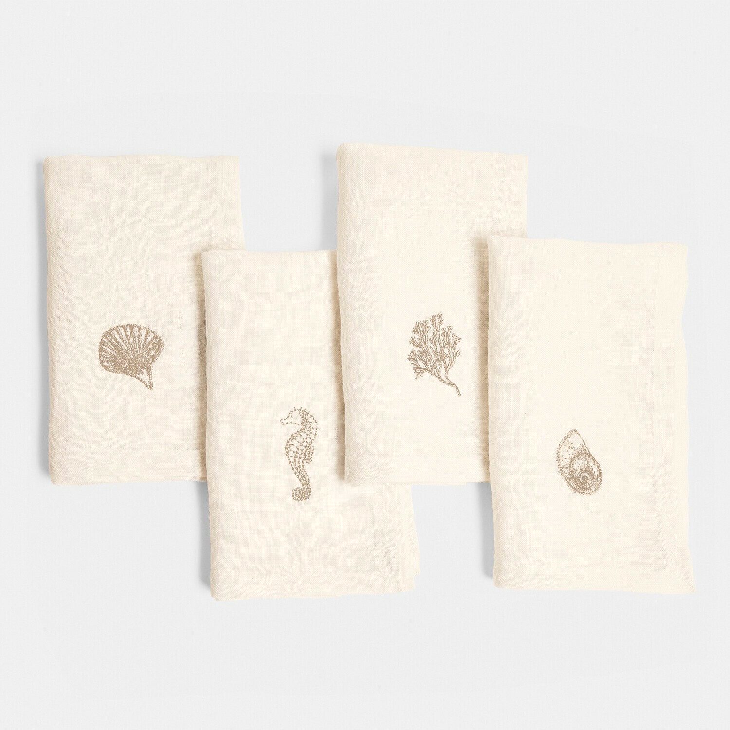 Mirabeau Stoffserviette Serviette 4er Set Celorin creme/braun