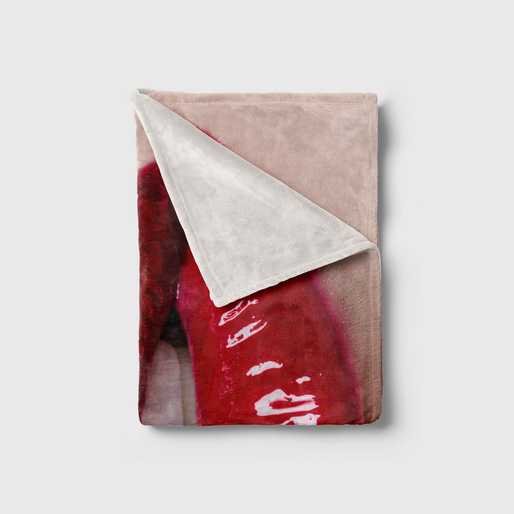 mit Baumwolle-Polyester-Mix Handtuch Art Fotomotiv Handtücher Strandhandtuch roter, Sinus Sexy (1-St), Kuscheldecke Lippen Handtuch Saunatuch