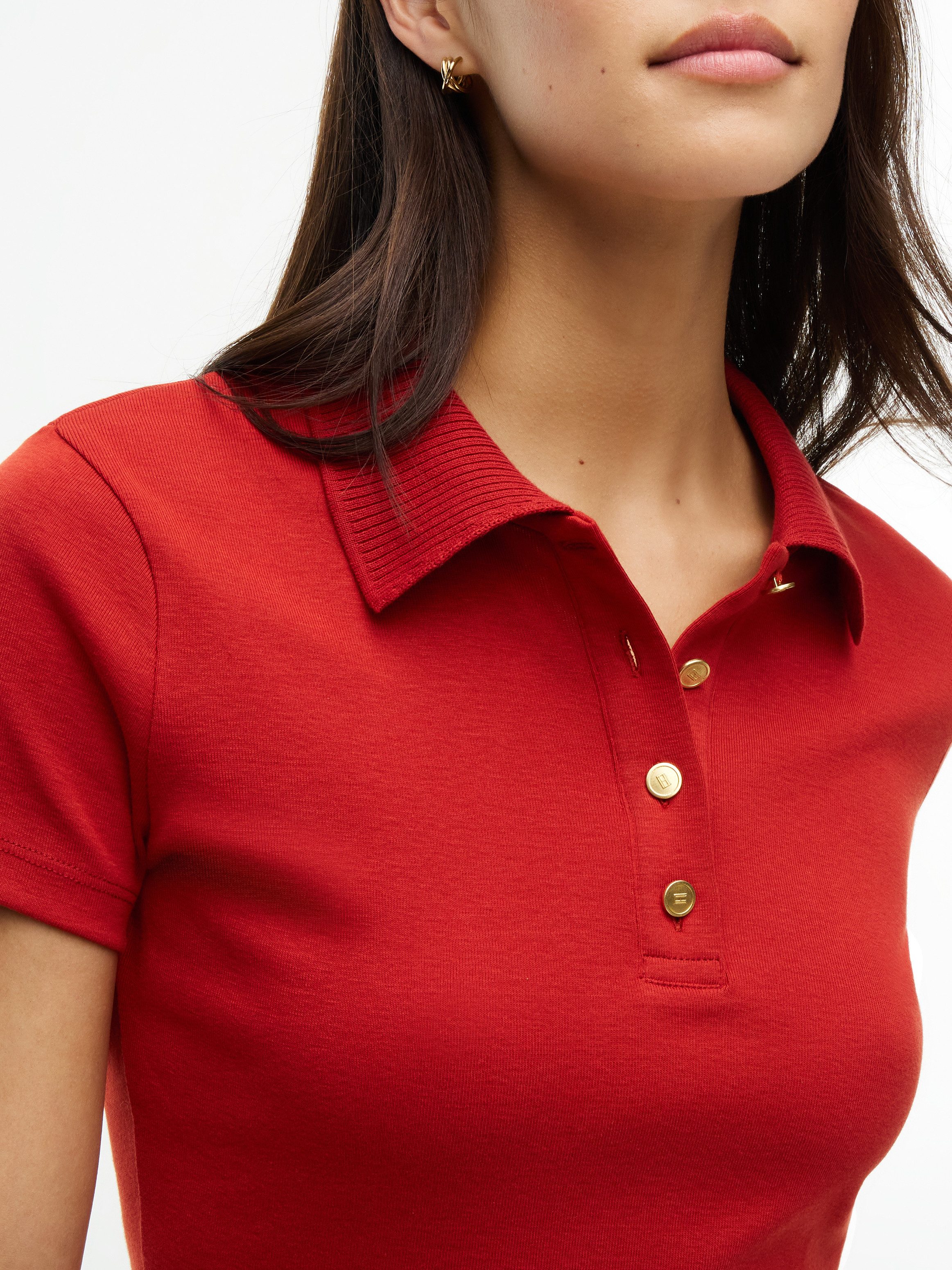 Tommy Hilfiger Poloshirt GOLD BUTTON REG S/S POLO Baumwolle – Bild 3 von 5