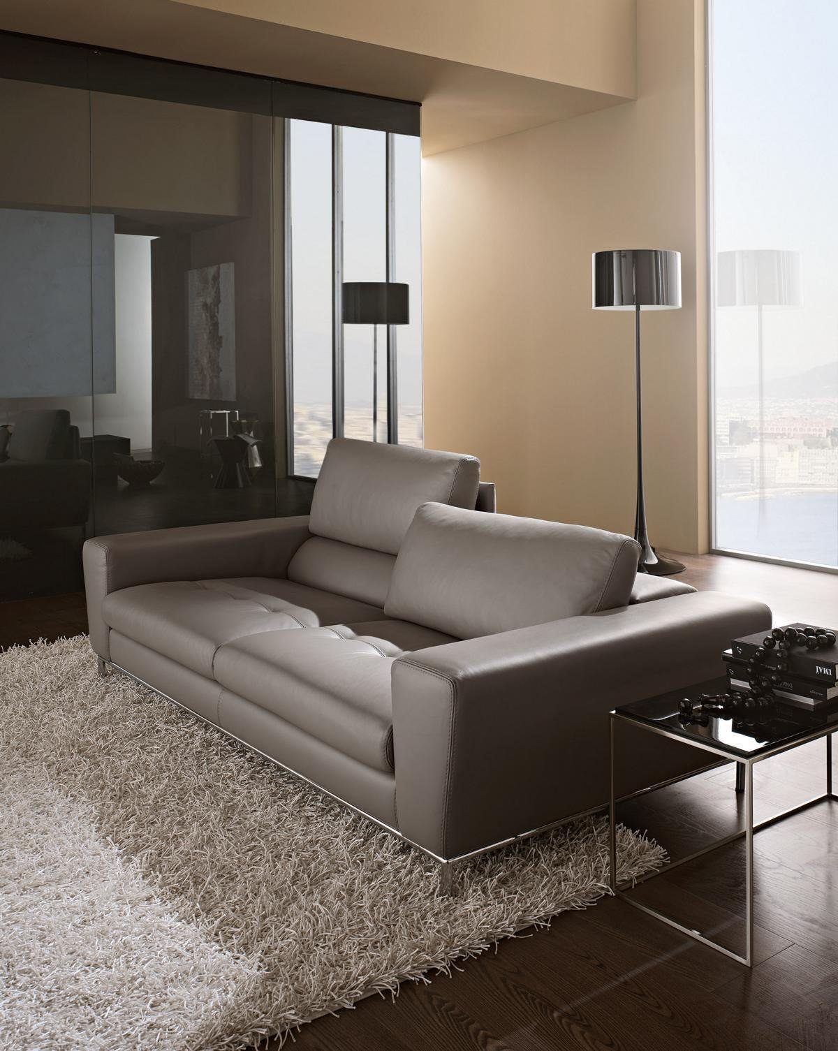 3 Sofa Sitz Dreisitzer Möbel Leder Grau Luxus Design JVmoebel Couch Sofas Sofa Sitz