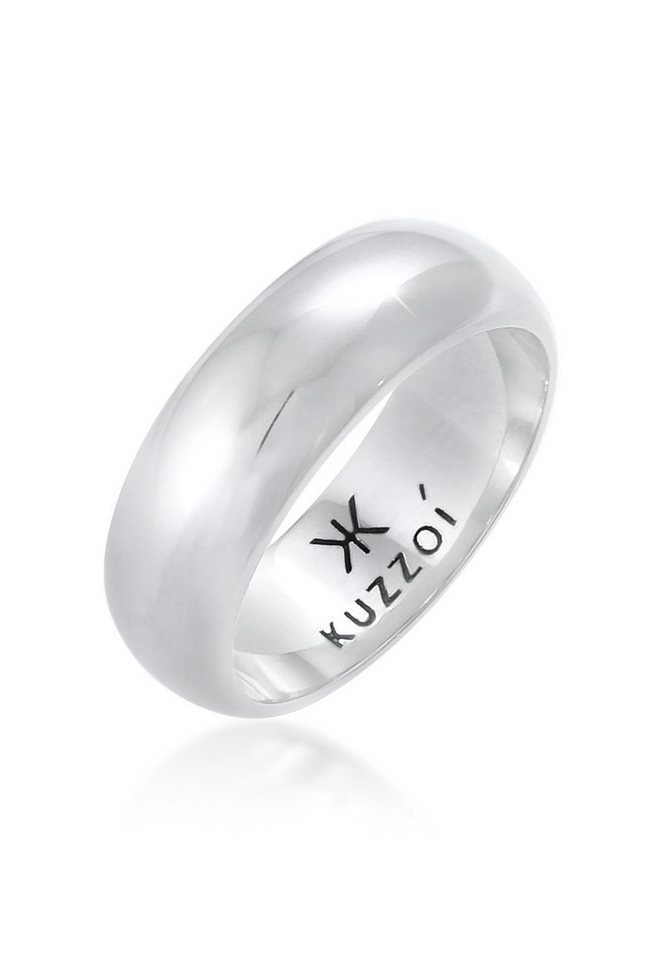 Kuzzoi Silberring Herren Bandring Basic Breit Klassik 925 Silber