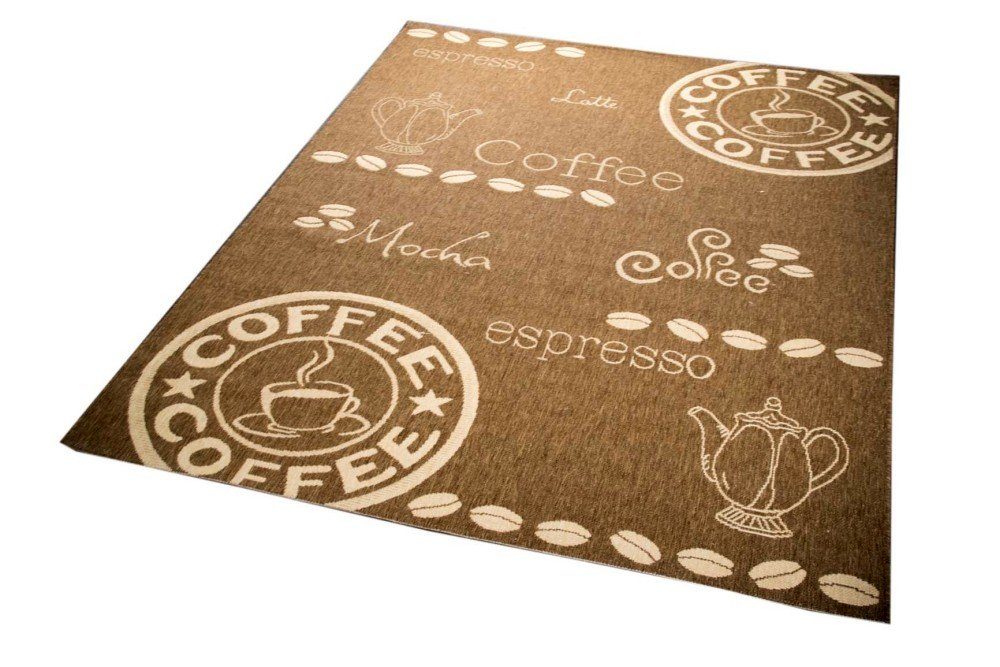 8 braun, Küchenteppich Coffee Carpetia, rechteckig, Sisal Teppich mm Optik Teppich Küchenläufer Höhe: