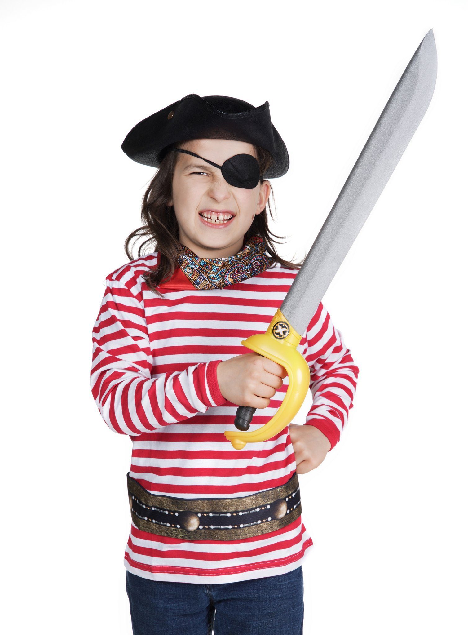 Metamorph Kostüm Piratenkostüm für Kinder 7-teilig mit Schaumstoffs, Tolles Piratenkostüm für Mädchen und Jungen mit allem was man zum P