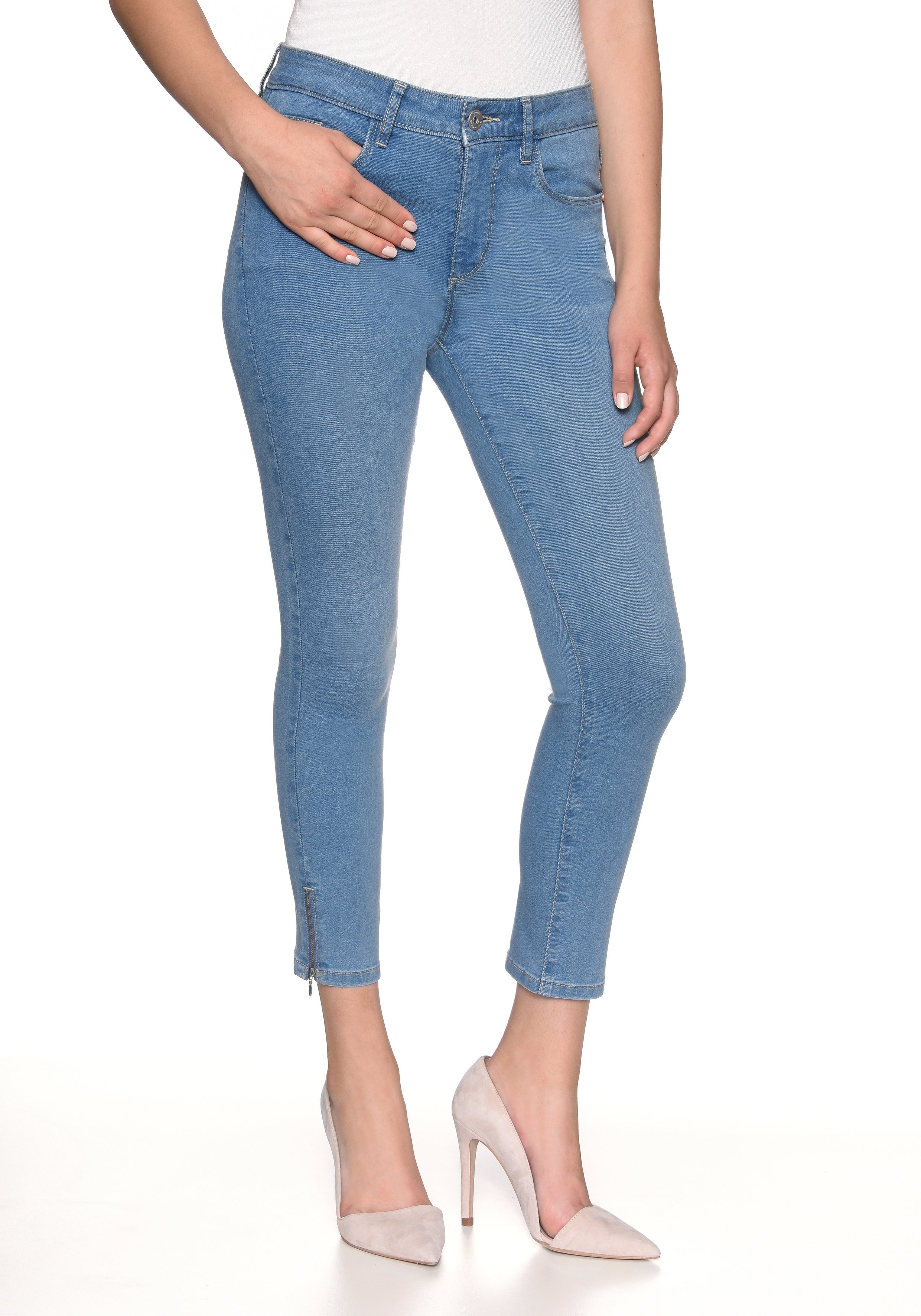 BLUE- WOMEN -LIGHT Damen STOOKER Jeans fit Slim Stretch Florenz Slim-fit-Jeans