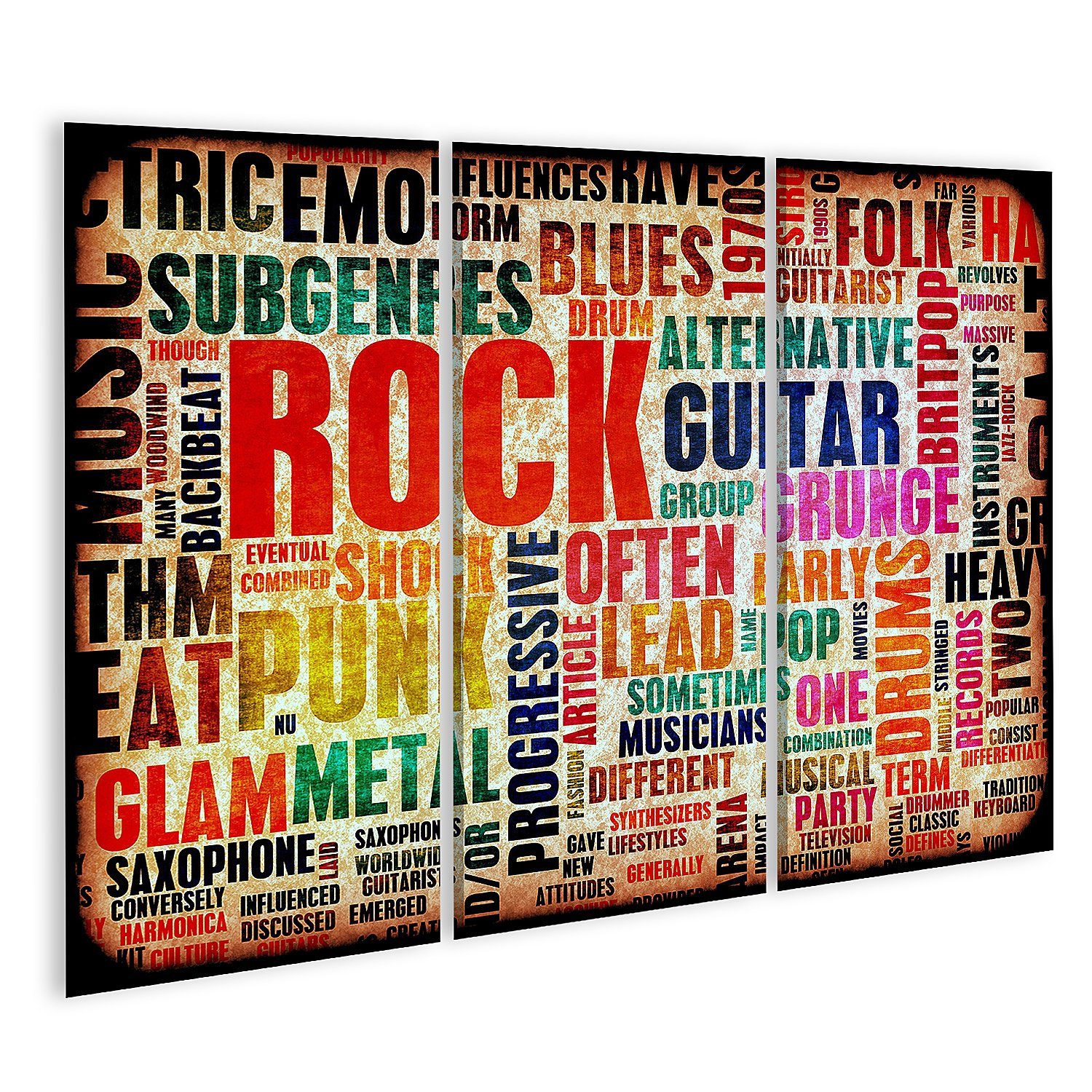 Leinwandbild Bild auf Leinwand Rockmusik Poster Kunst als Grunge Hintergrund Wandbi