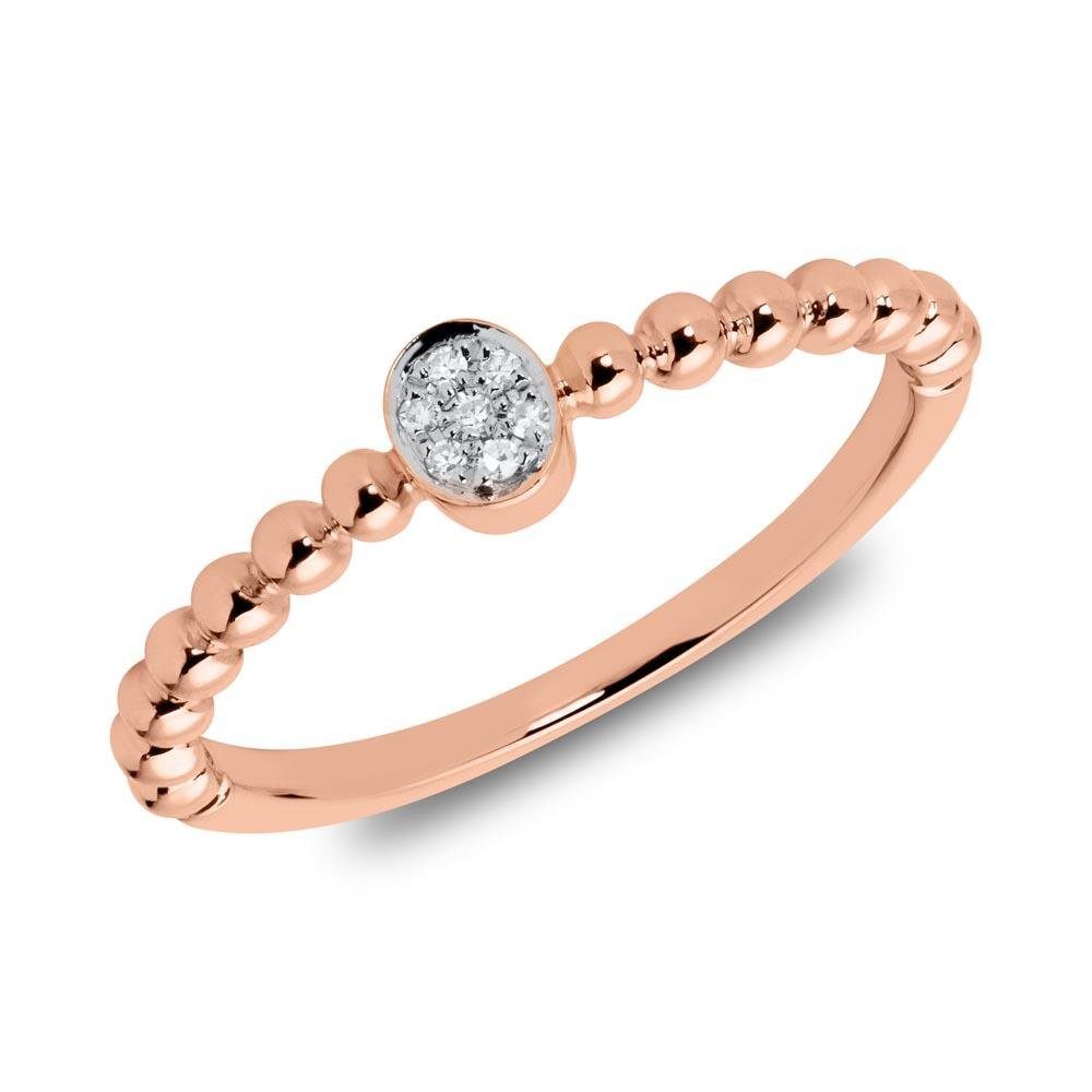 Unique Goldring Diamantring 14K Roségol...