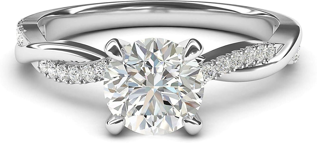 Jumpeak Diamantring 1ct Diamant Ring Damen, 14K Gold Verlobungsring, Geschenk, Labordiamant,Geschenk Kommunion,Hochzeitsgeschenk