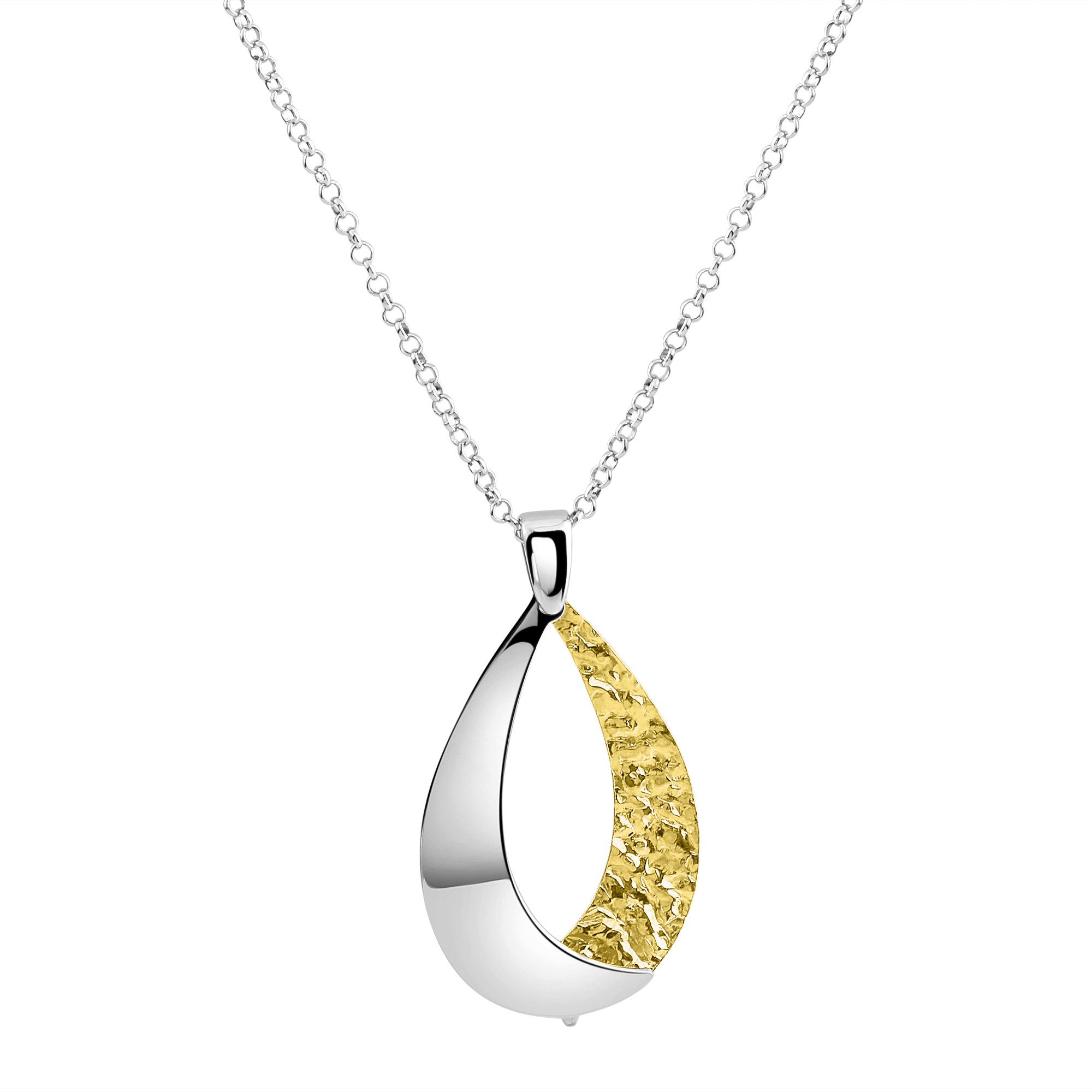Kette mit Anhänger 925/- Sterling Silber bicolor