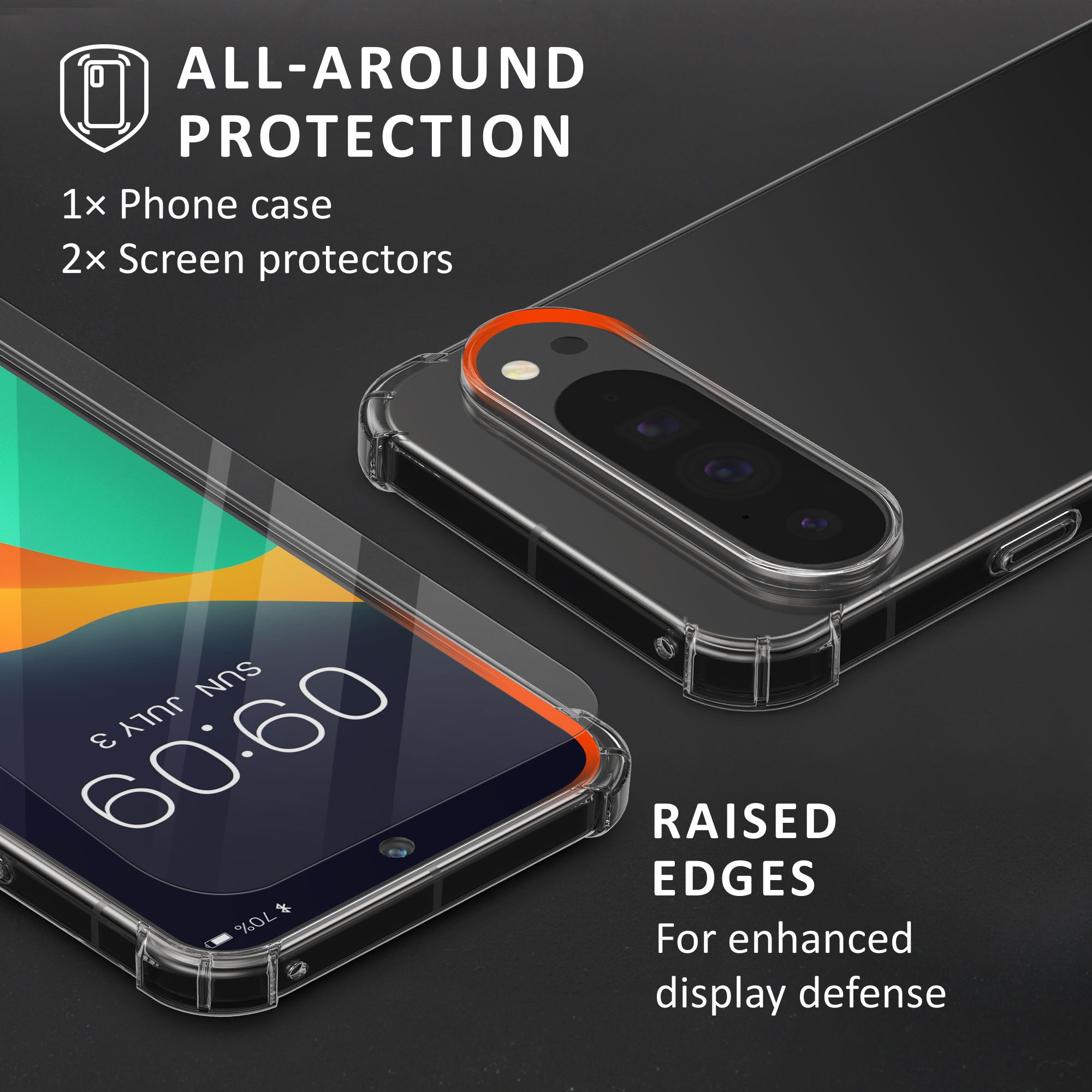 kalibri Smartphone-Hülle Hülle für Google Pixel 10 / Pixel 10 Pro Case, Handyhülle mit 2x Glas Schutz Folie - Cover Handyhülle
