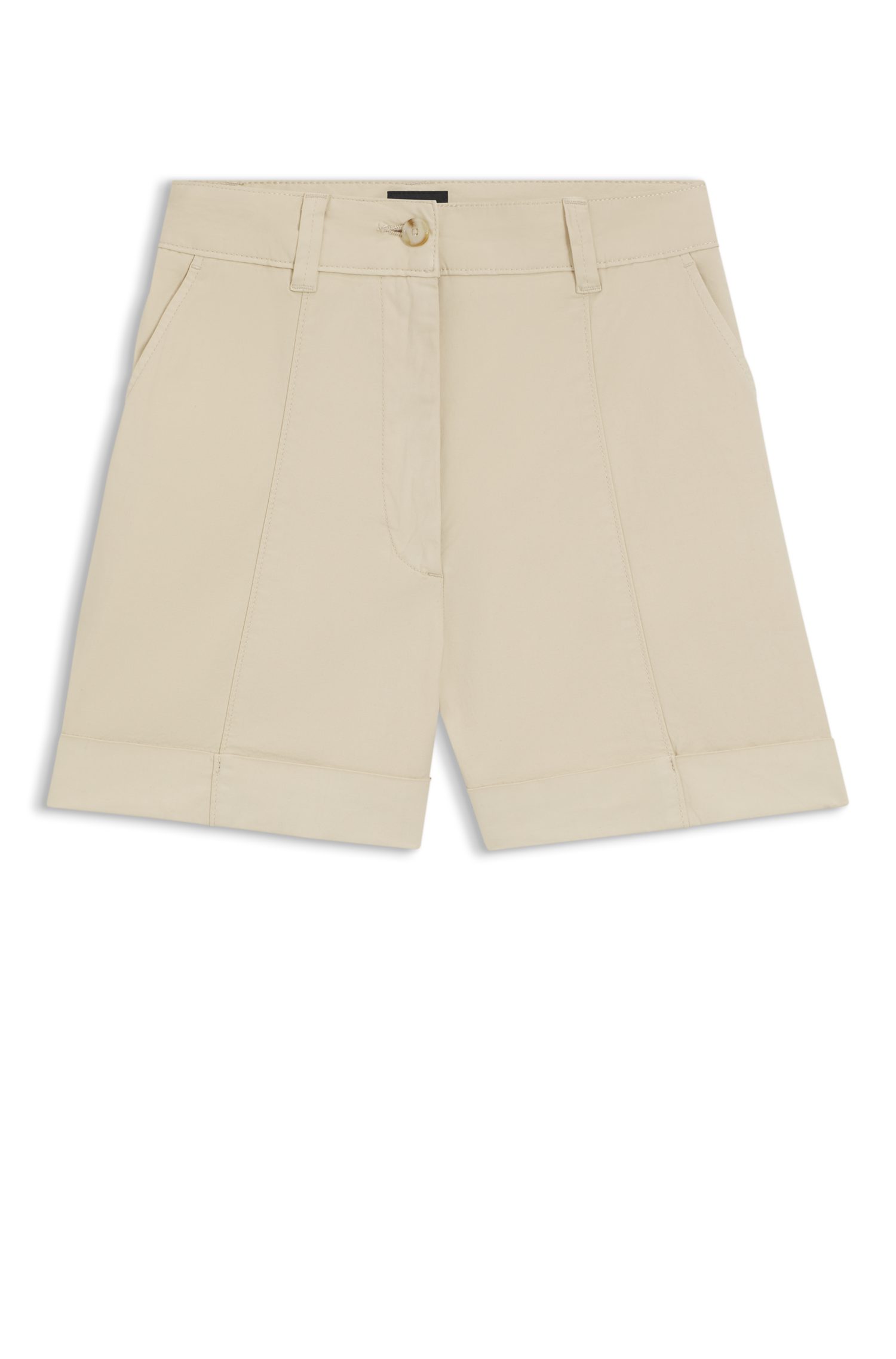 BOSS ORANGE Shorts Tanessa Premium Damenmode mit umgeschlagenem Saum, Baumwoll-Twill – Bild 5 von 5