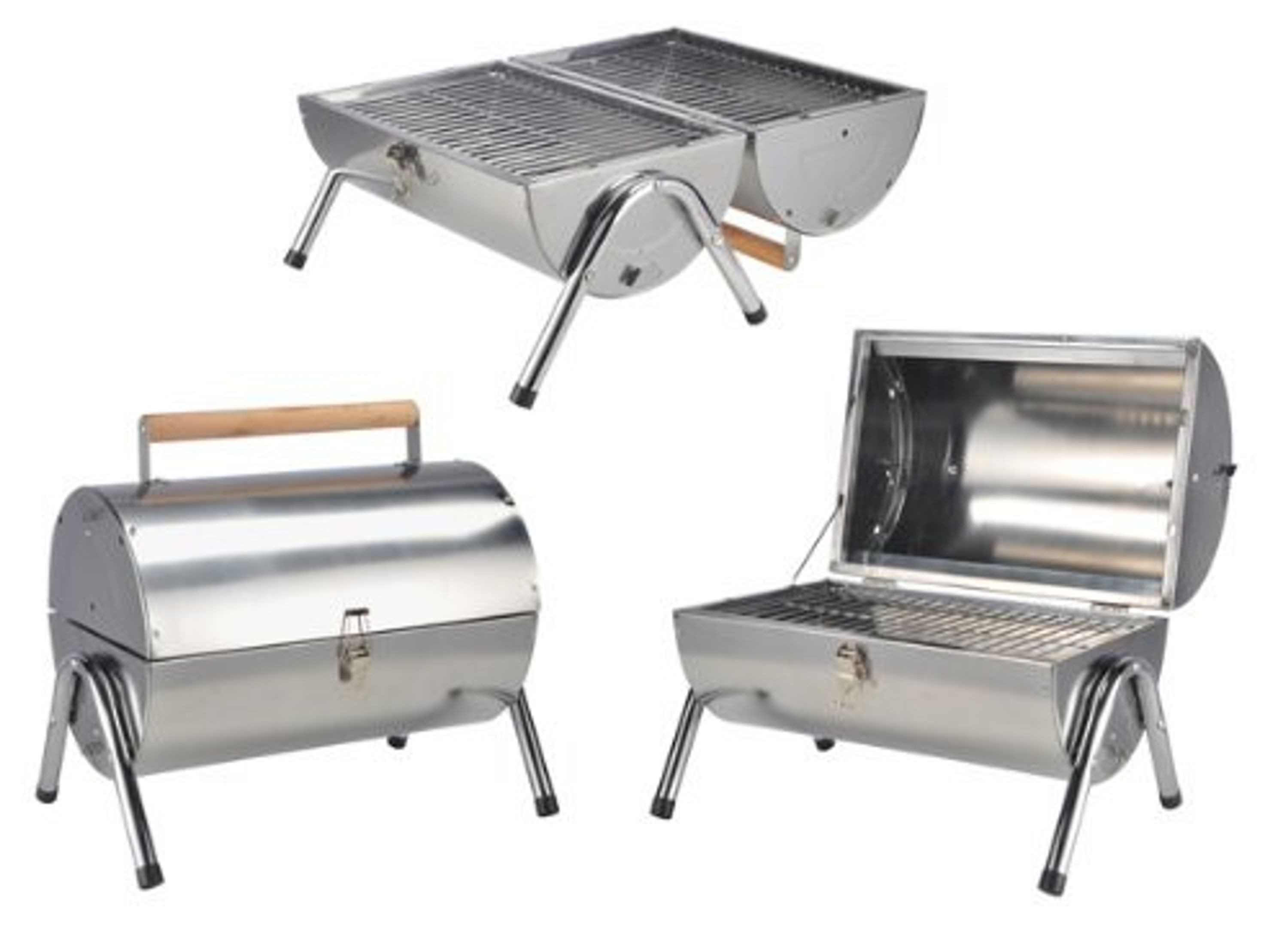 Jürgen Westerholt GmbH Holzkohlegrill 1282, Edelstahl Klappgrill tragbar & aufklappbar, Holzkohle