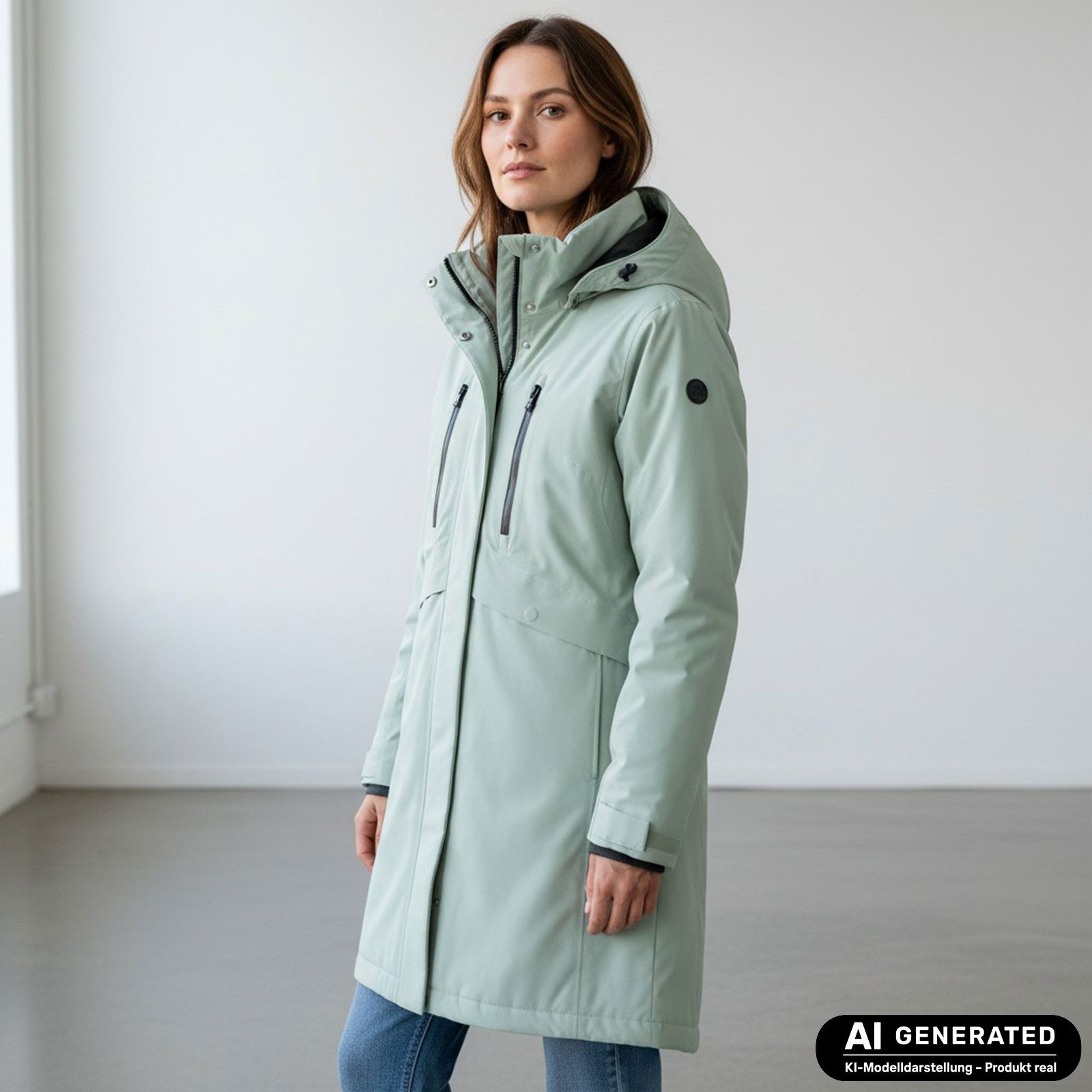 Blue Wave Funktionsmantel Damen Mantel Marie - Outdoor-Mantel Funktionsjacke Allwetterjacke 10000 mm Wassersäule, Verschweißte Nähte, Winddicht, Atmungsaktiv