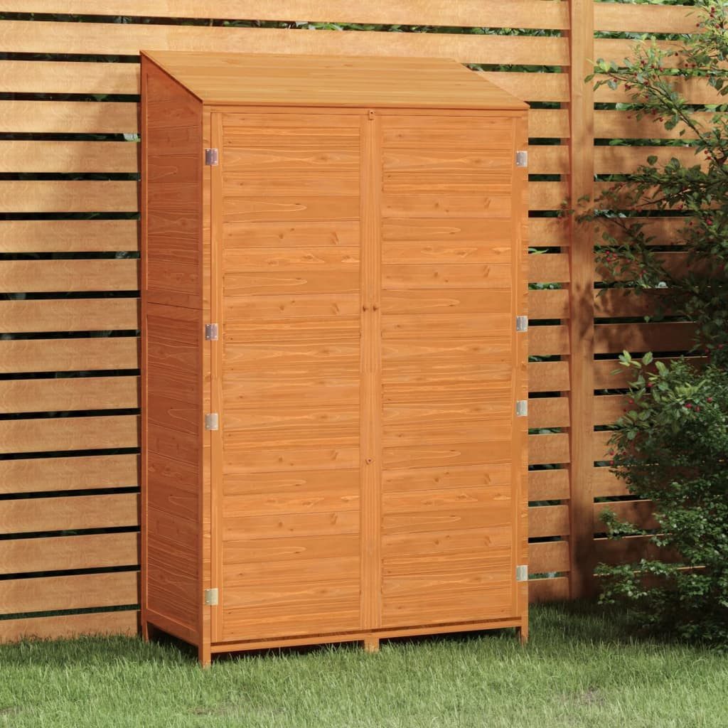 vidaXL Garten-Geräteschrank 102 x 52 x 1745 cm Gartenschrank Geräteschuppen Braun 102x52x174,5 cm