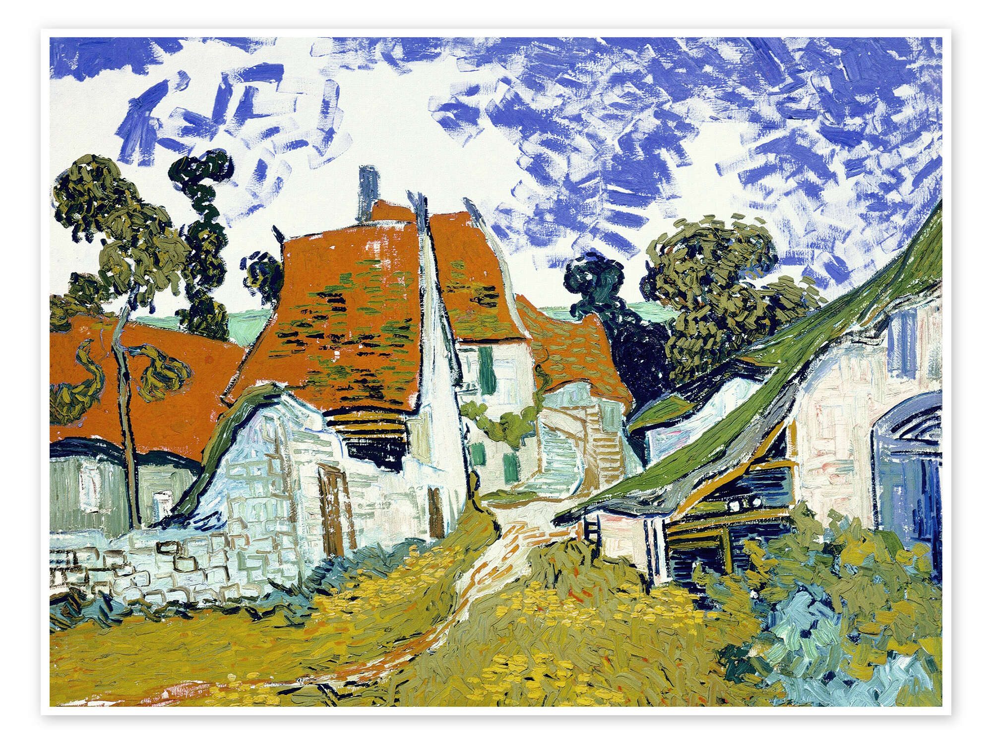 Posterlounge Wandbild Straße in Auvers sur Oise, Vincent van Gogh, erhältlich als Poster, Leinwandbild, Wandsticker oder Acrylglasbild