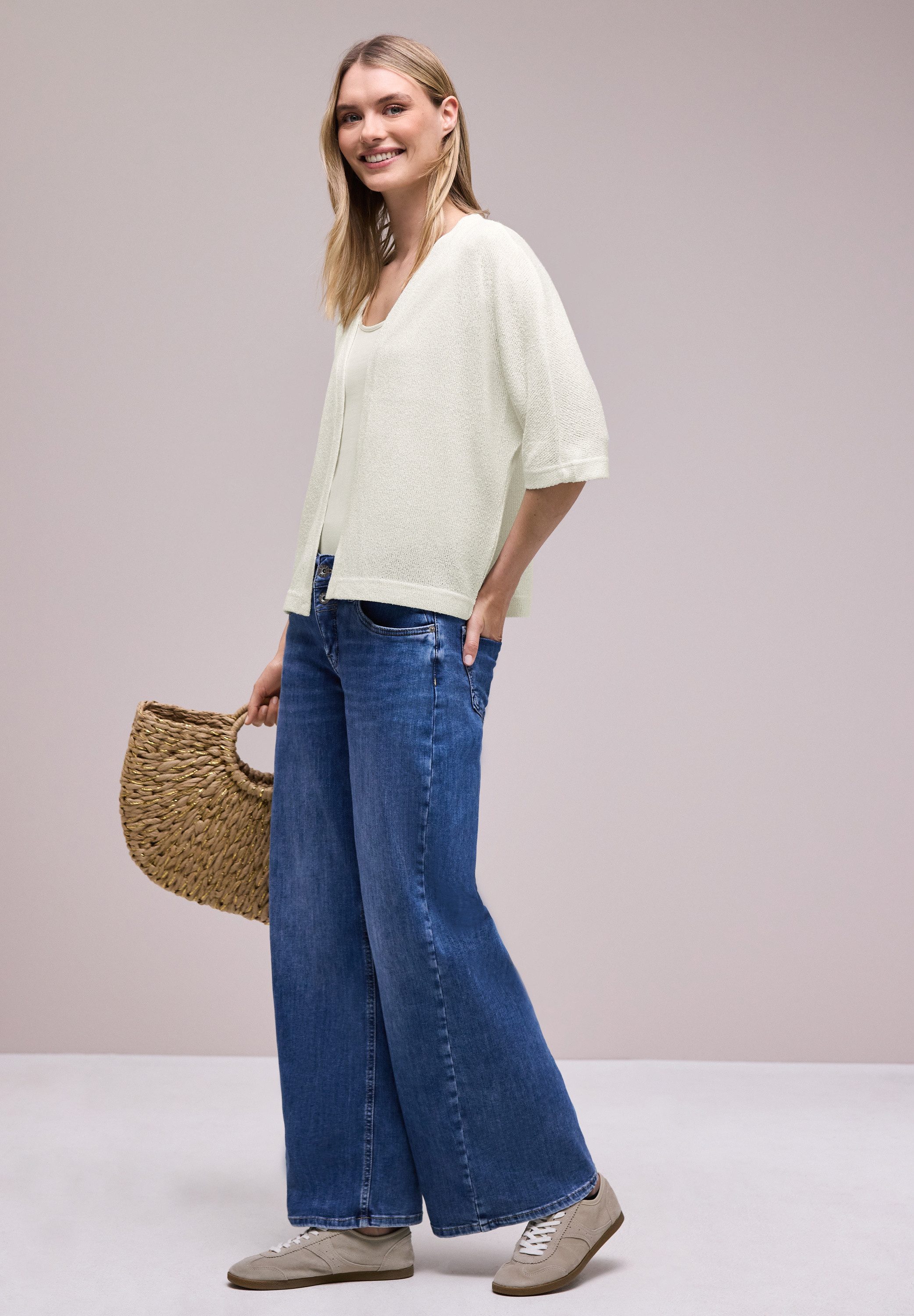 STREET ONE Strickjacke Kurzarm Jacke im Strick-Look mit Glitzer – Bild 4 von 5