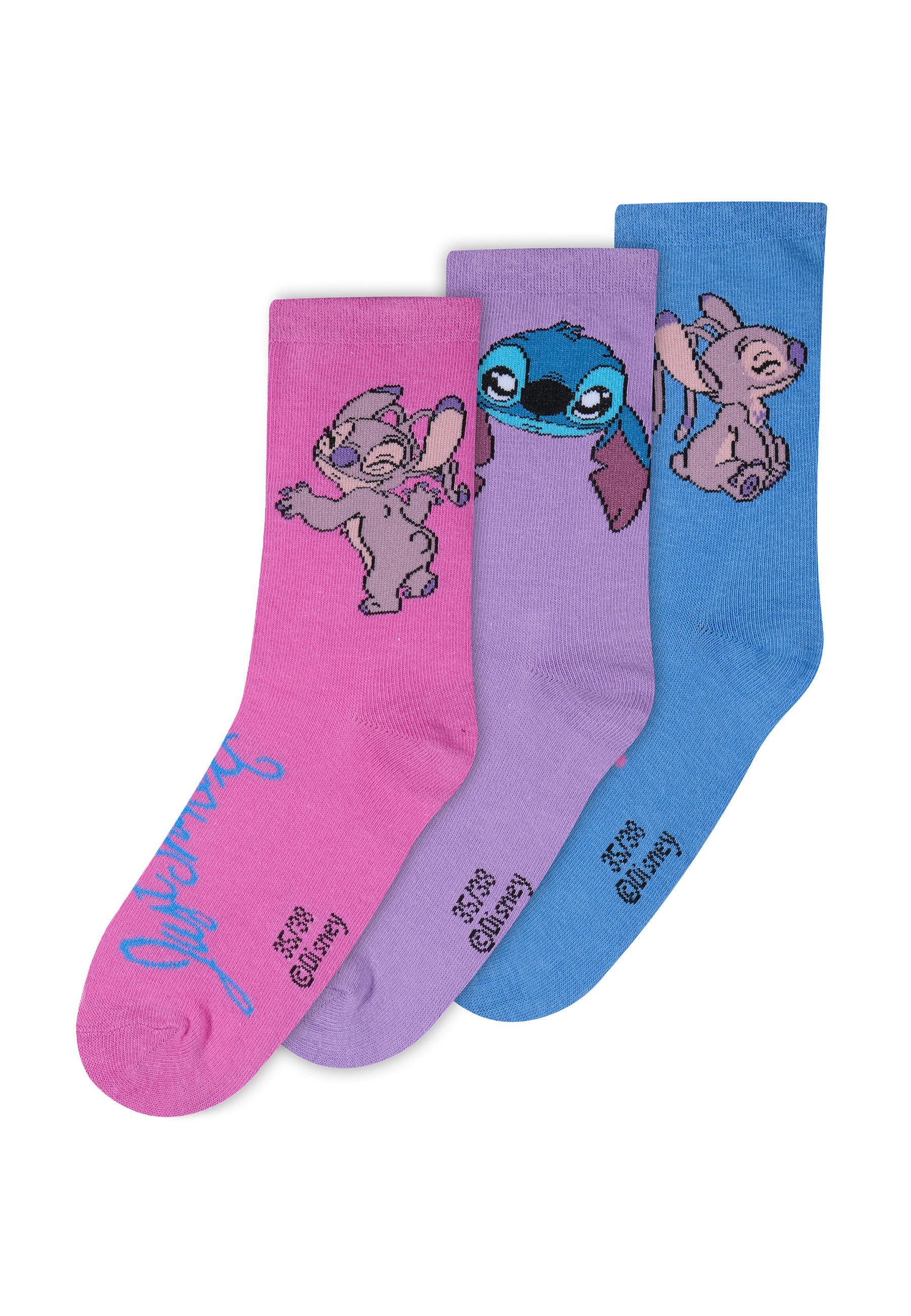 Socken Stitch Kinder Mädchen Socken 3er Pack
