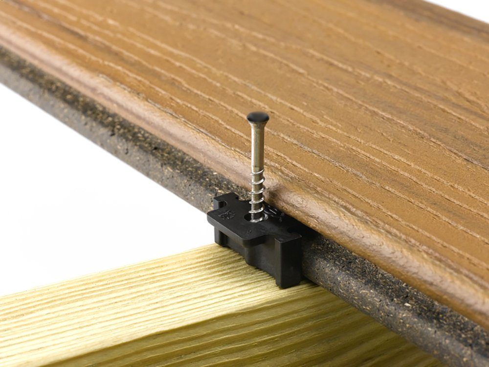 Trex Terrassenschraube Universalbefestiger für WPC Terrassendielen mit Nut, (Packung, 1 St., 90 Schrauben inkl. Abstandhalter), TX15 Antrieb, Befestigermaterial faserverstärktes Nylon