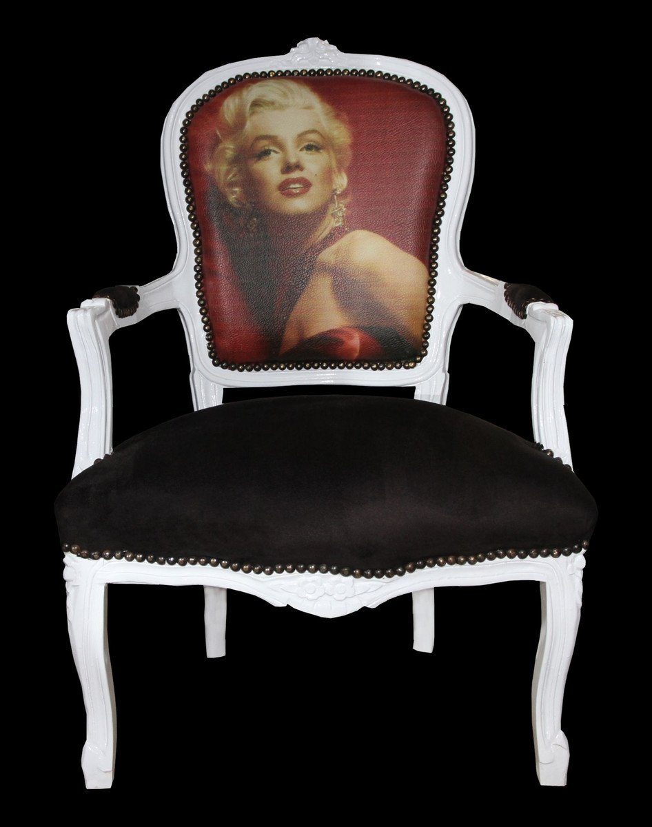 Monroe Antik Salon Limited Besucherstuhl - Stuhl Barock - Barock Marilyn Mod3 Möbel Padrino Edition Casa Stil -