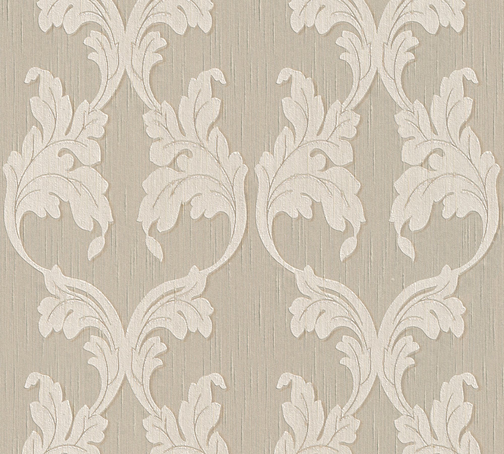 Paper beige Barock, Barock Tapete Architects floral, Tessuto, samtig, Création Textiltapete A.S.