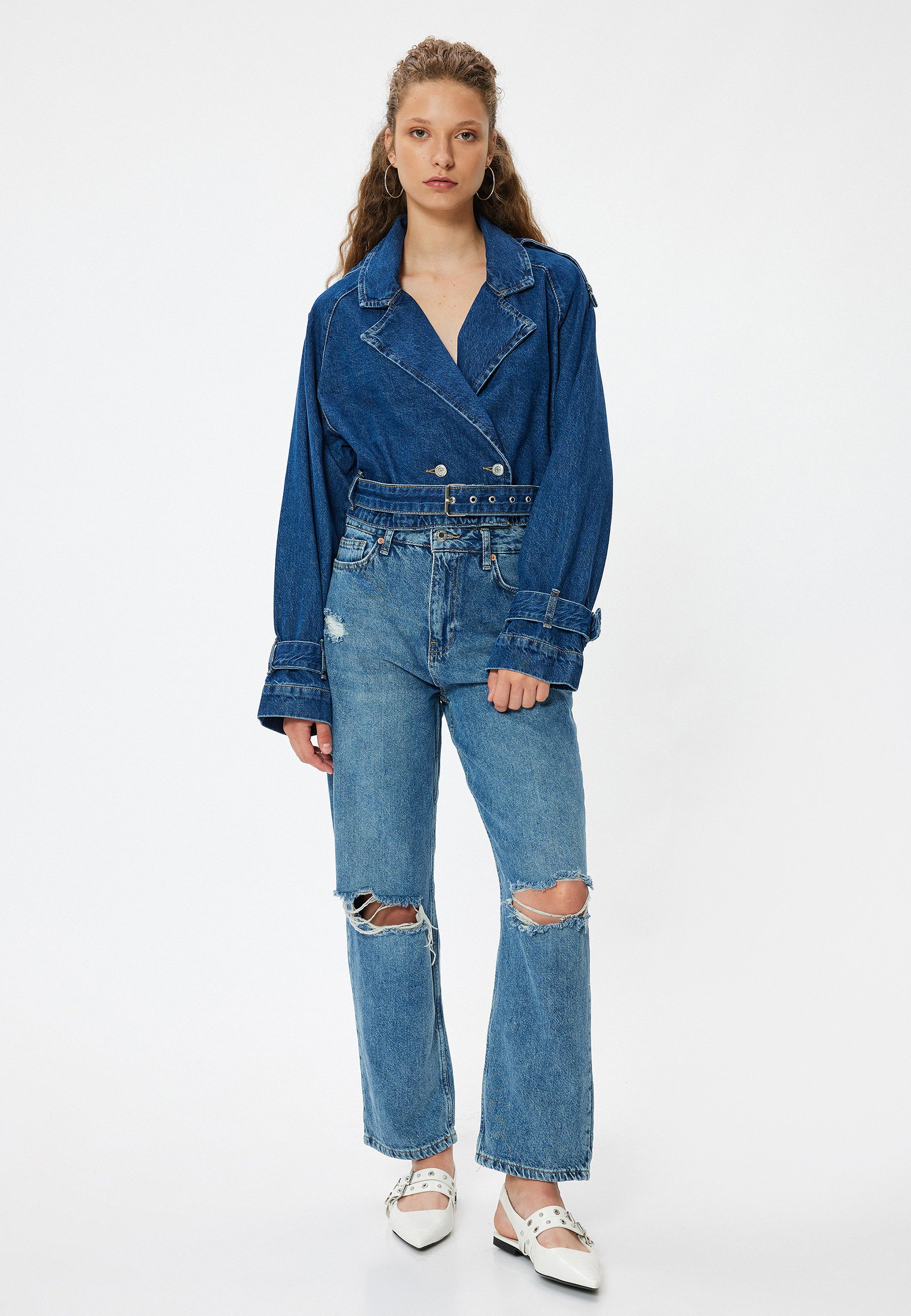 Koton Straight-Jeans Normale Leibhöhe Straight