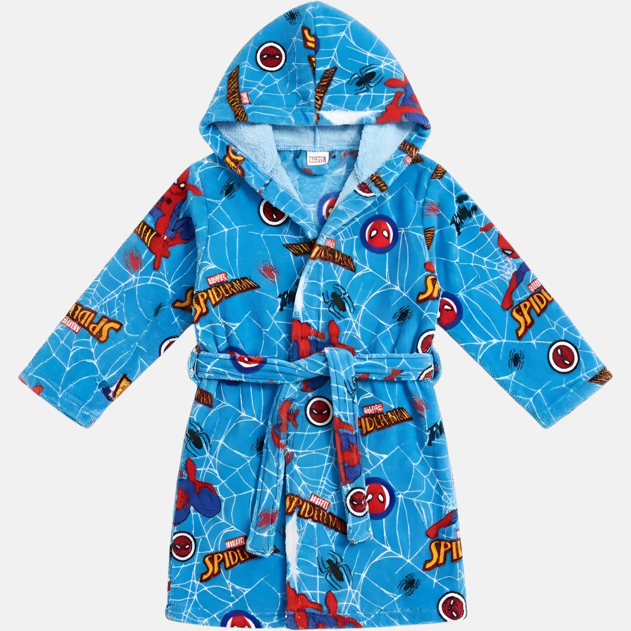 Spiderman Bademantel Spider-Man Kinder Bademantel Jungen und Mädchen, Kapuze