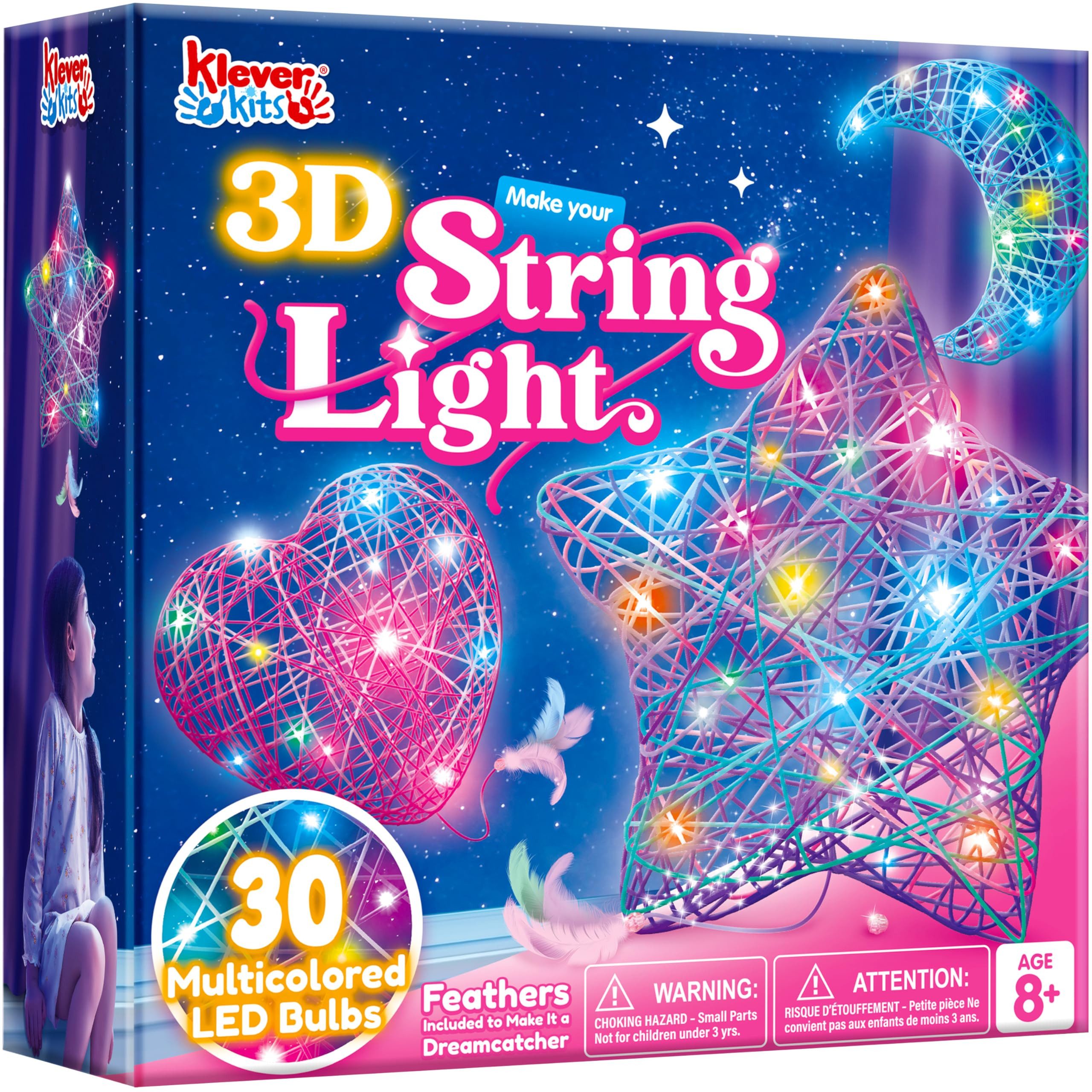 Klever Kits Klever Kits 3D-Fadenkunst-Set für Kinder,Kunsthandwerk für Kinder Bastelgarn, (30-St)