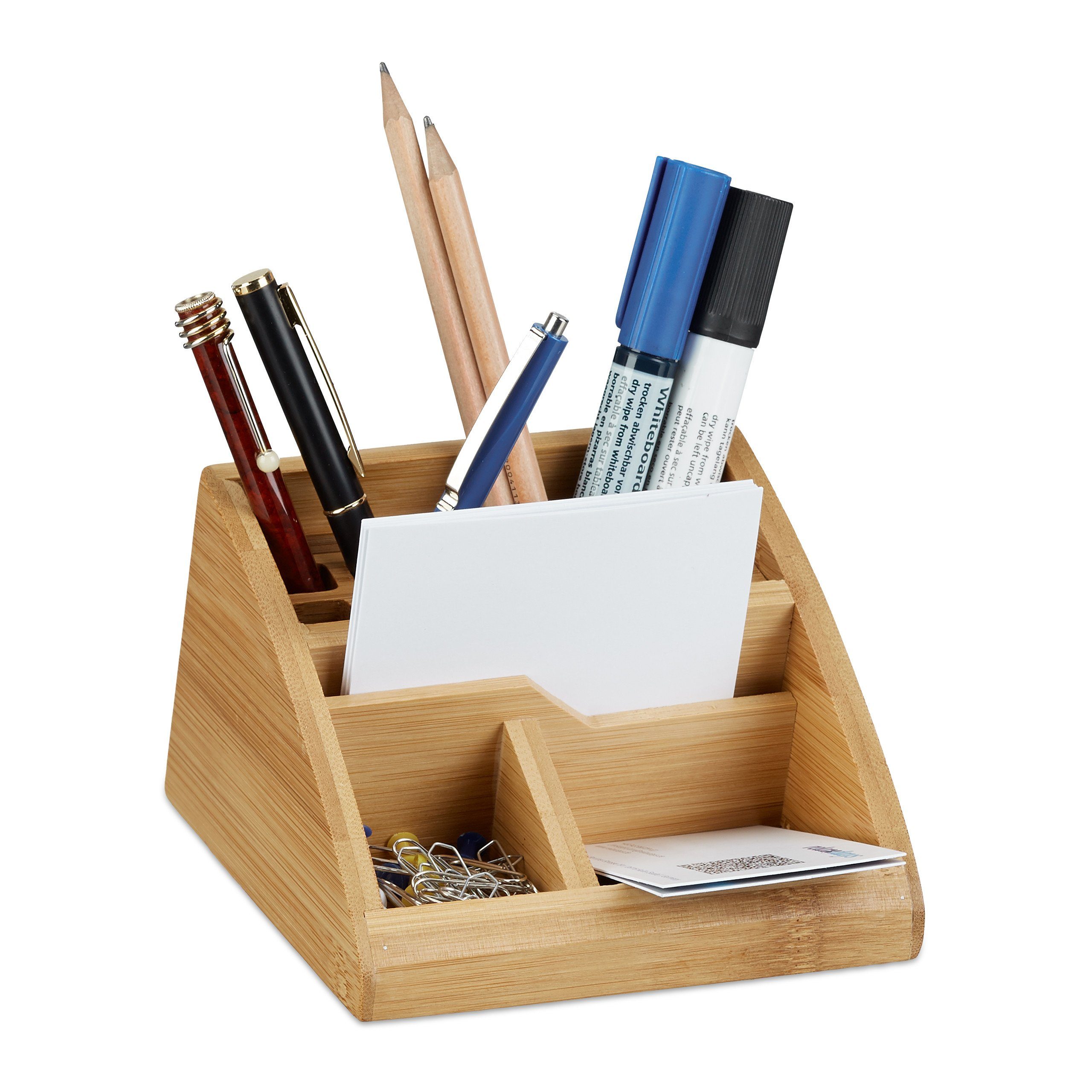 relaxdays Schreibtischaufsatz »Schreibtisch Organizer Bambus« online