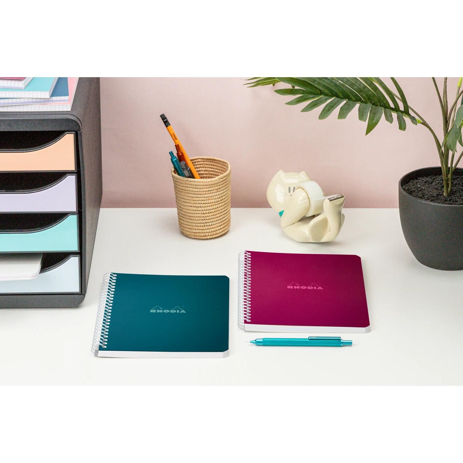 Rhodia Notizheft 10x Rhodia Notizbuch A5 Pflaum Lin 60Bl 118124C, Spiralbuch