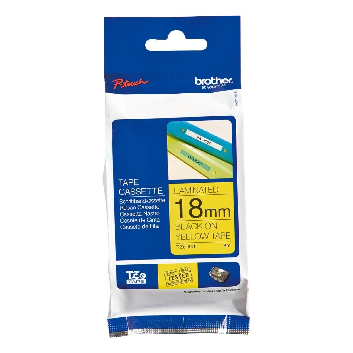 Brother Beschriftungsband TZe, 18 mm x 8 m, 18,00 mm x 8,00 m, laminiert