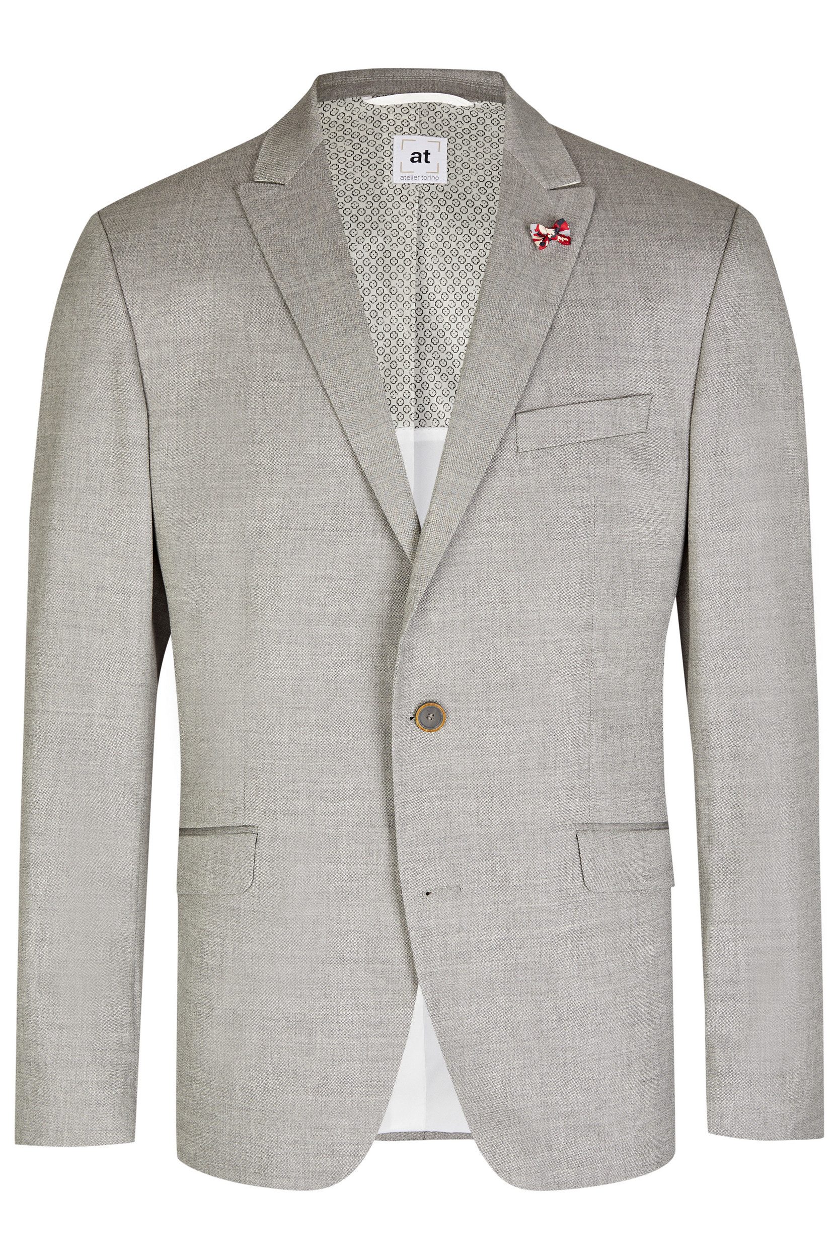 Atelier Torino Sakko Atelier-Torino MIX&MATCH Herren Sakko Drop8 Hellgrau meliert