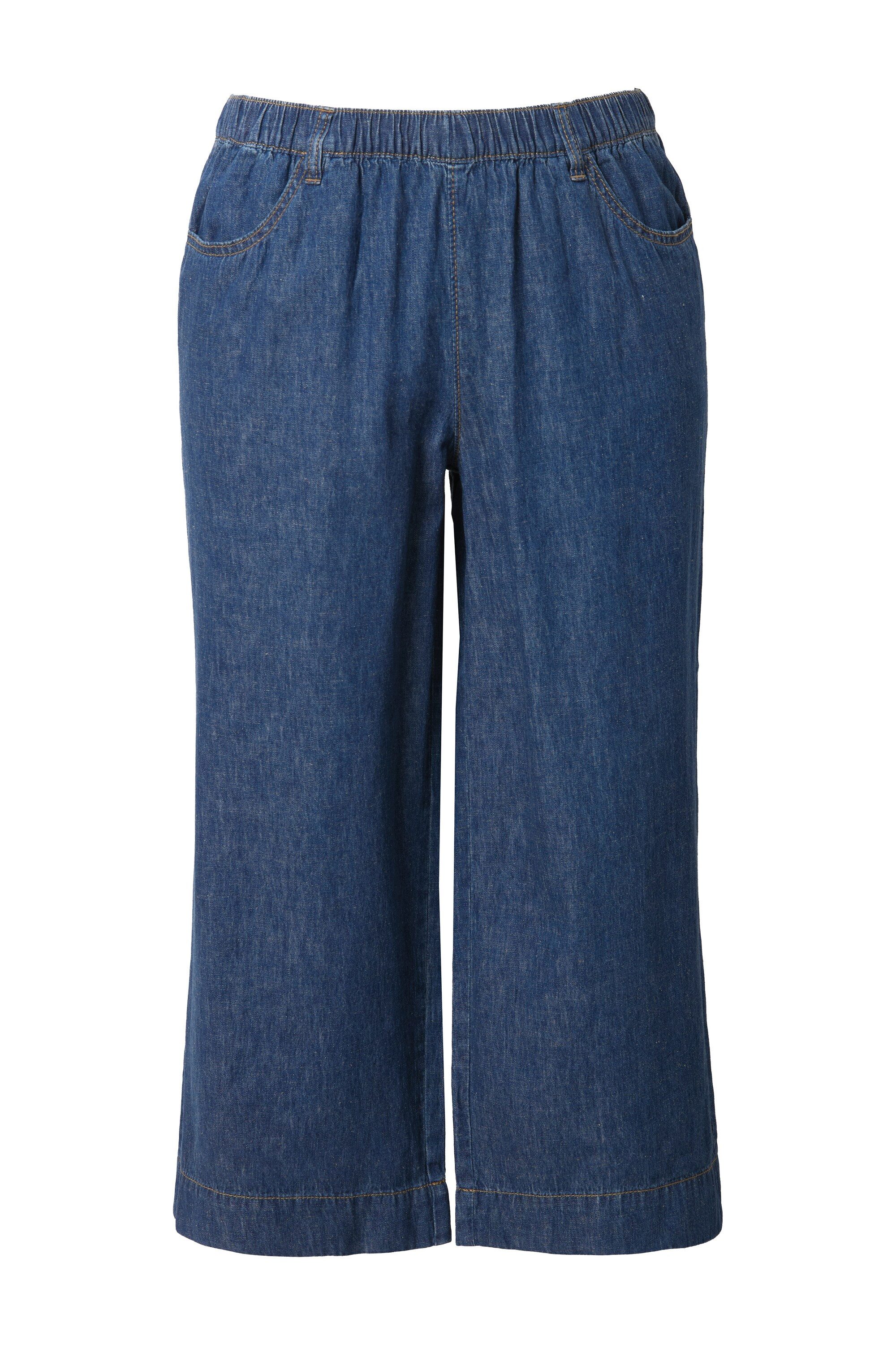 Laurasøn Regular-fit-Jeans Leinenmix-Culotte wadenlang weites Bein günstig online kaufen
